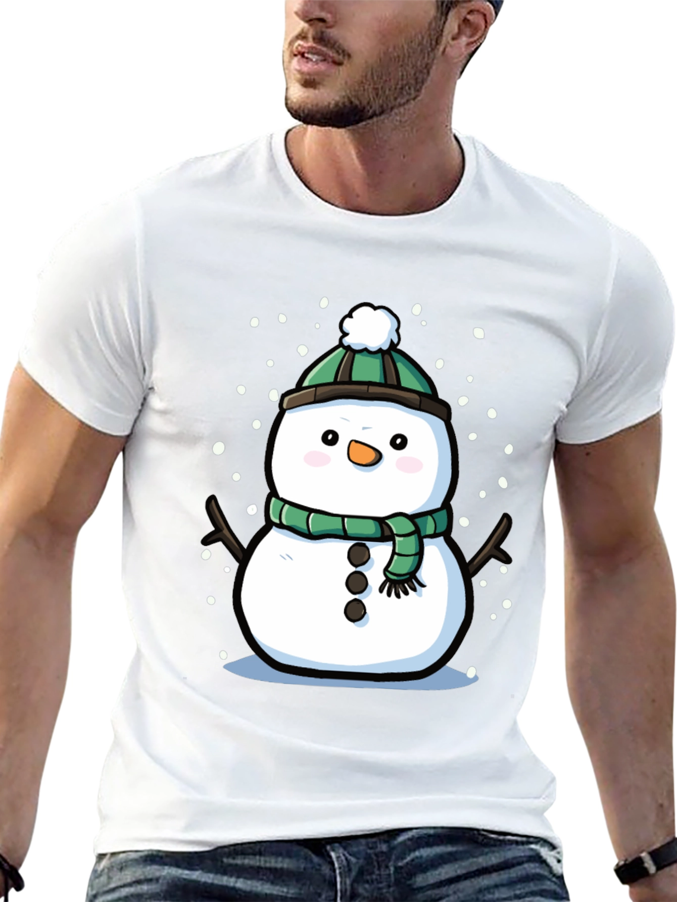 Festive Snowman Graphic Tee - Holiday Cheer