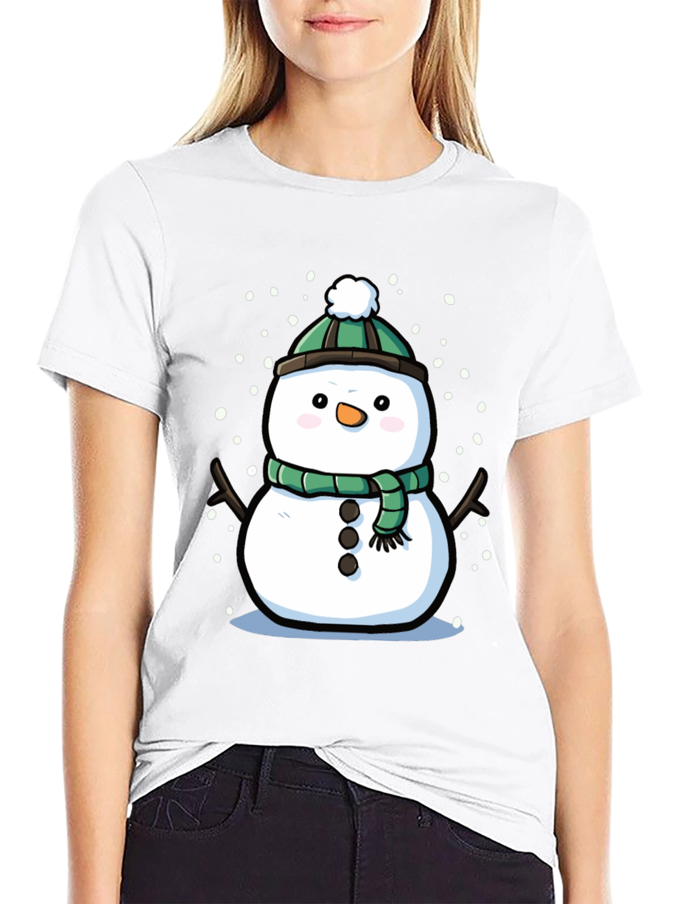 Festive Snowman Graphic Tee - Holiday Cheer