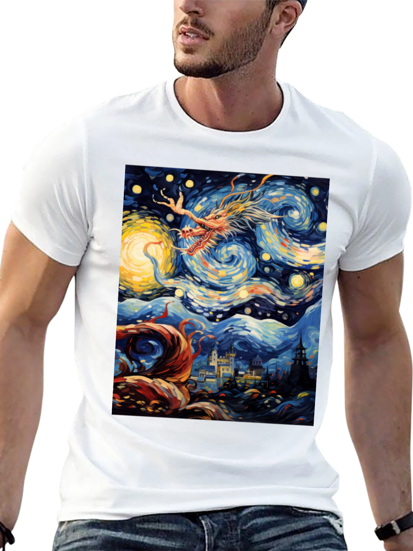 Starry Dragon Night T-Shirt