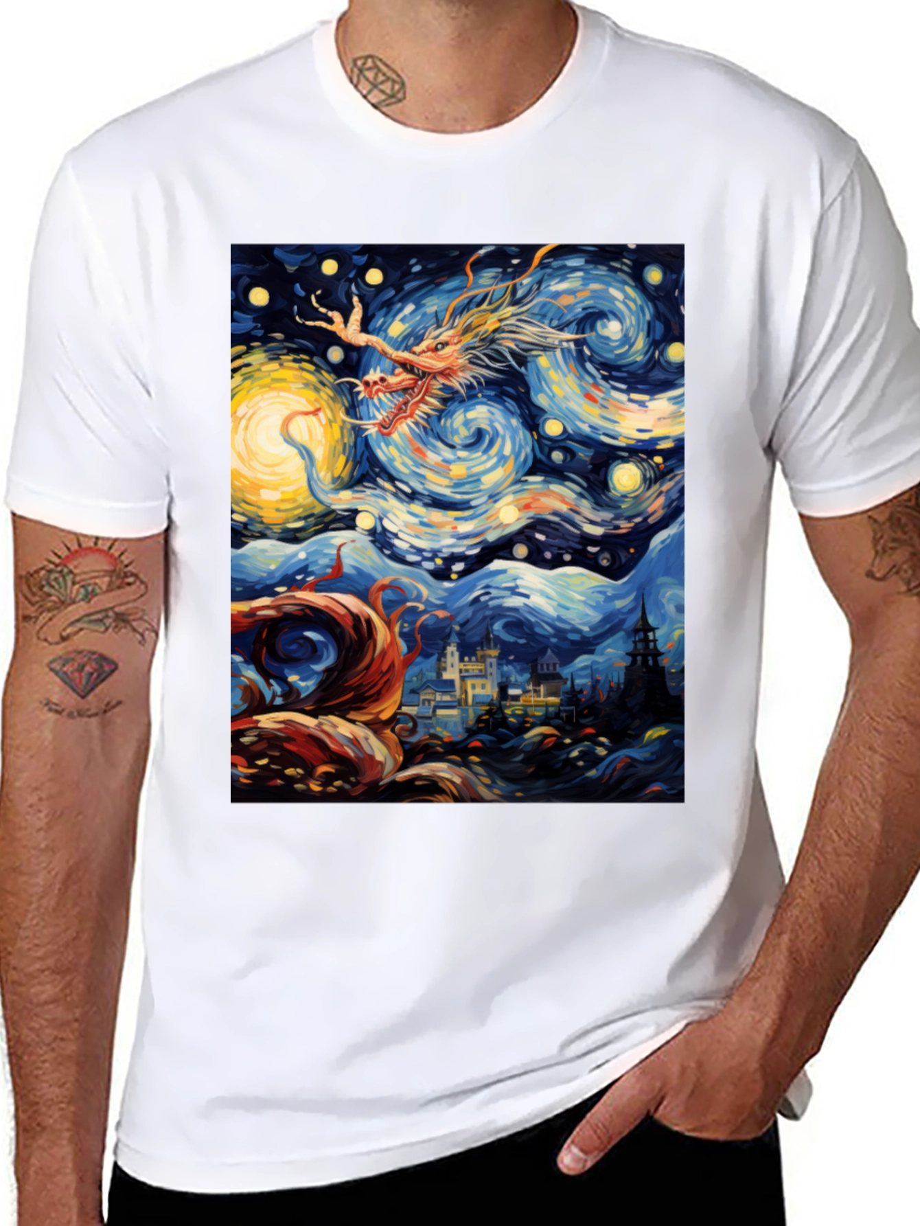 Starry Dragon Night T-Shirt