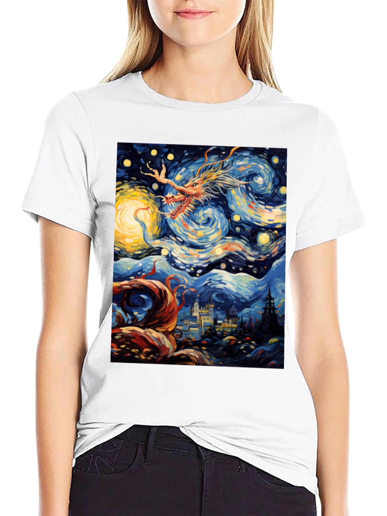 Starry Dragon Night T-Shirt