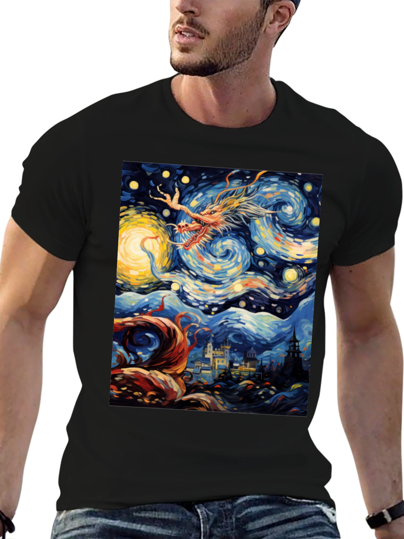 Starry Dragon Night T-Shirt