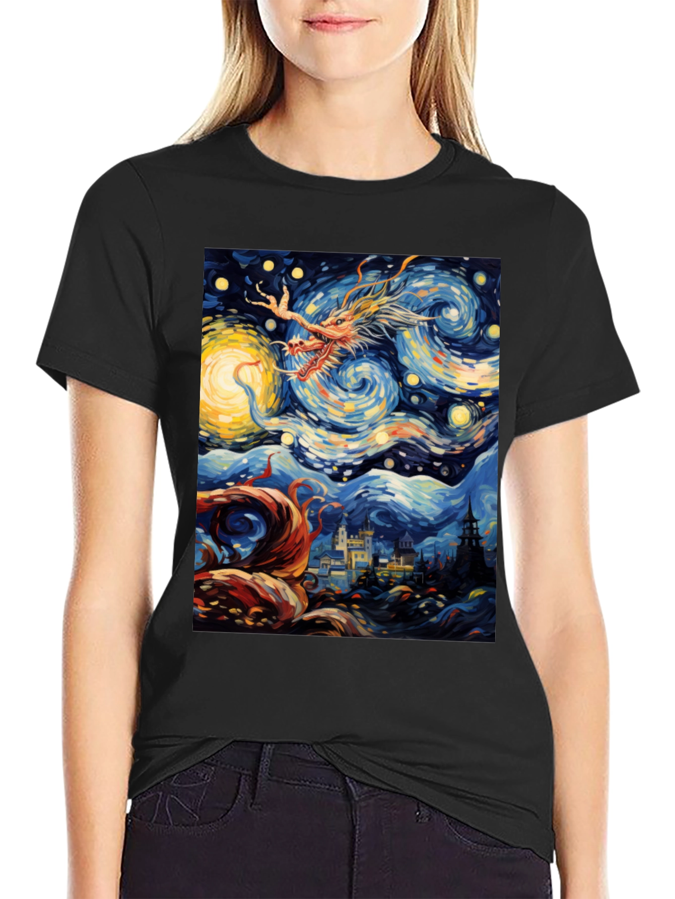 Starry Dragon Night T-Shirt