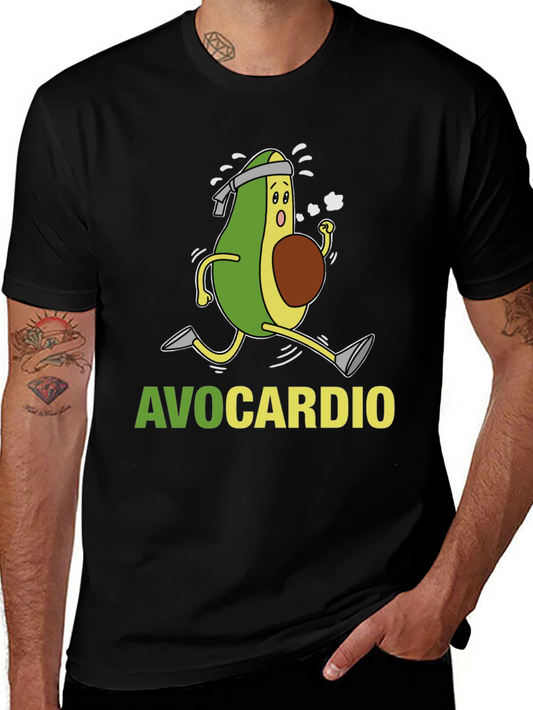 AvoCardio Black T-Shirt: Running Avocado Graphic Tee