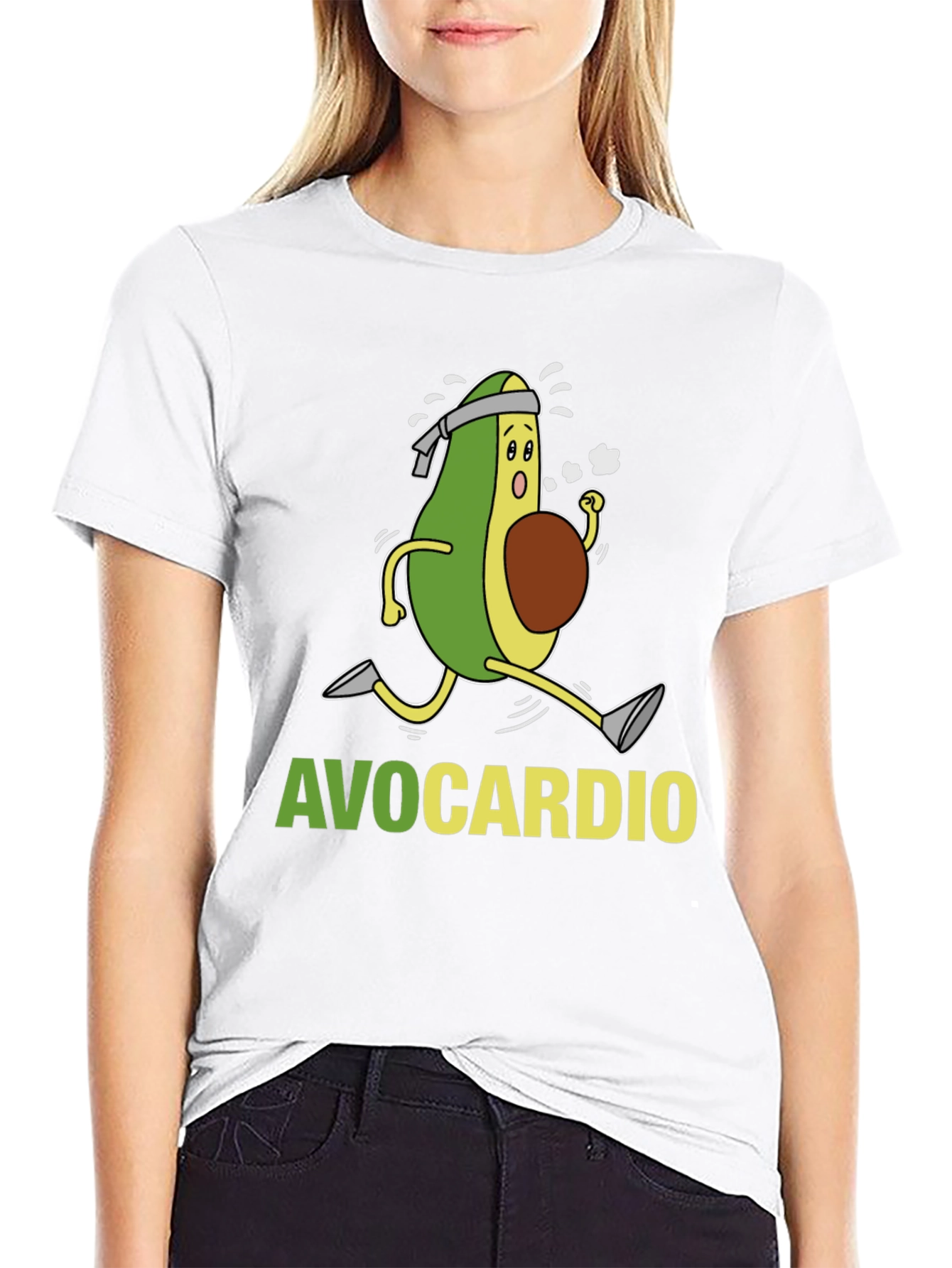 AvoCardio Black T-Shirt: Running Avocado Graphic Tee