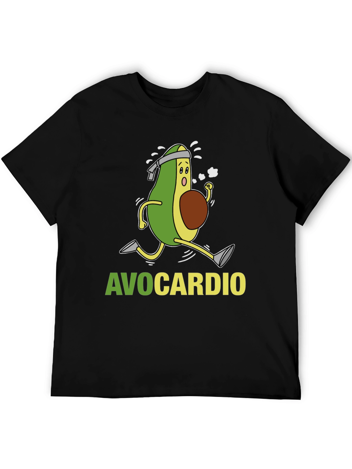 AvoCardio Black T-Shirt: Running Avocado Graphic Tee