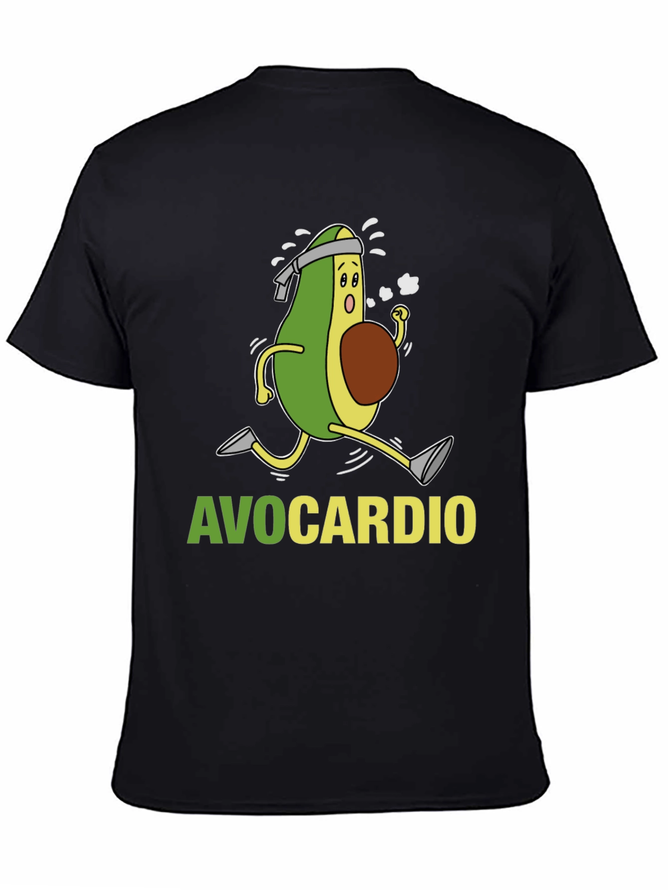 AvoCardio Black T-Shirt: Running Avocado Graphic Tee