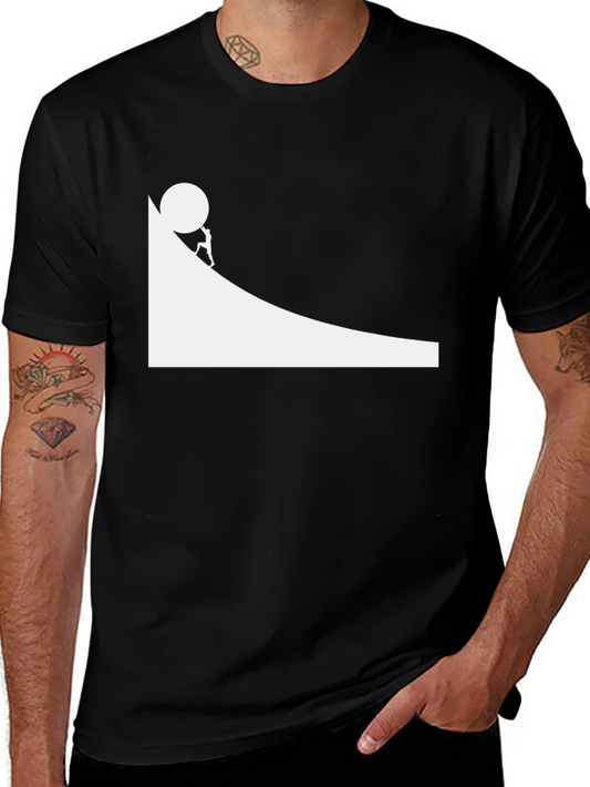 Sisyphus Black Graphic Tee - Mens Cotton T-Shirt