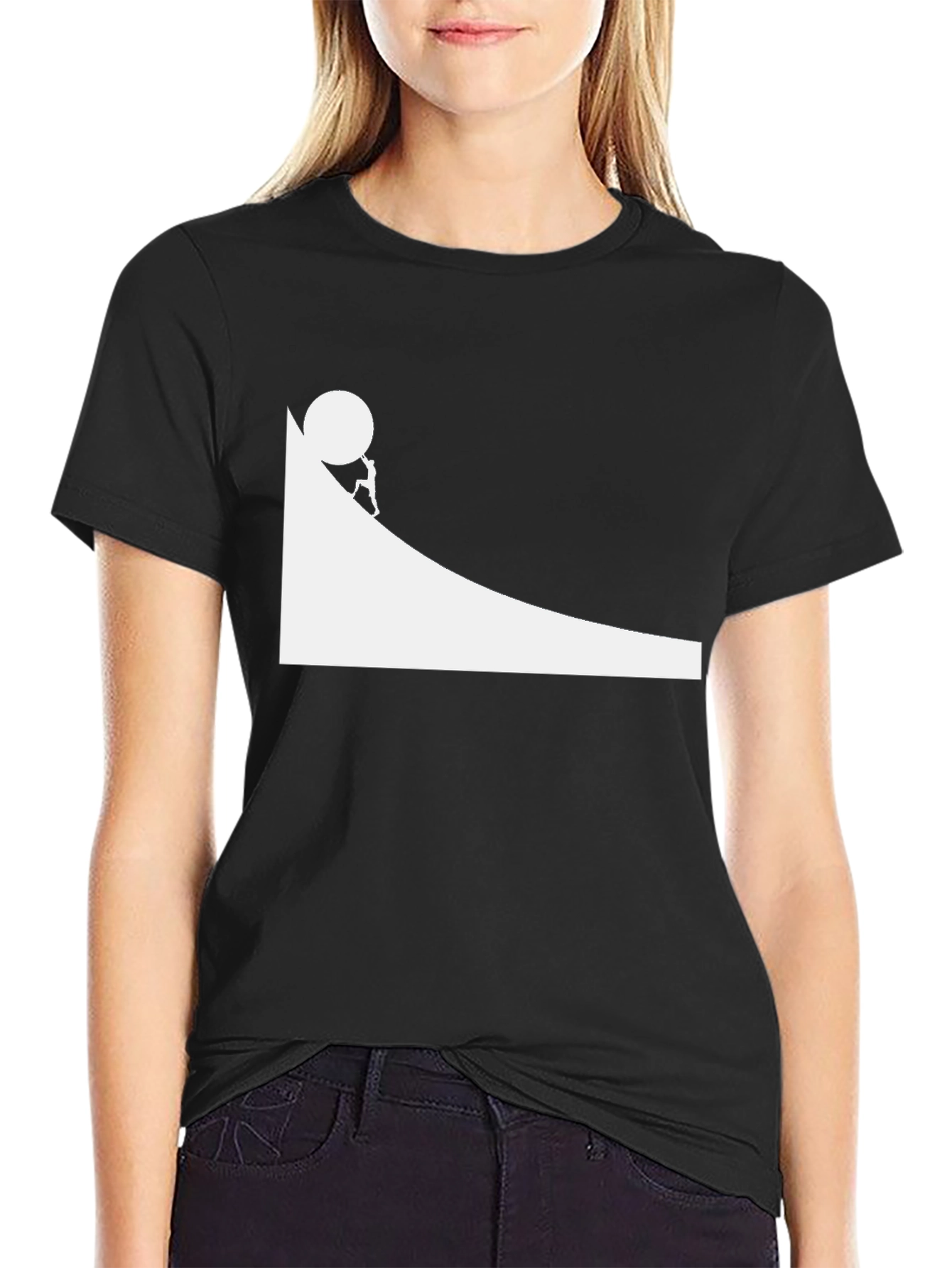 Sisyphus Black Graphic Tee - Mens Cotton T-Shirt