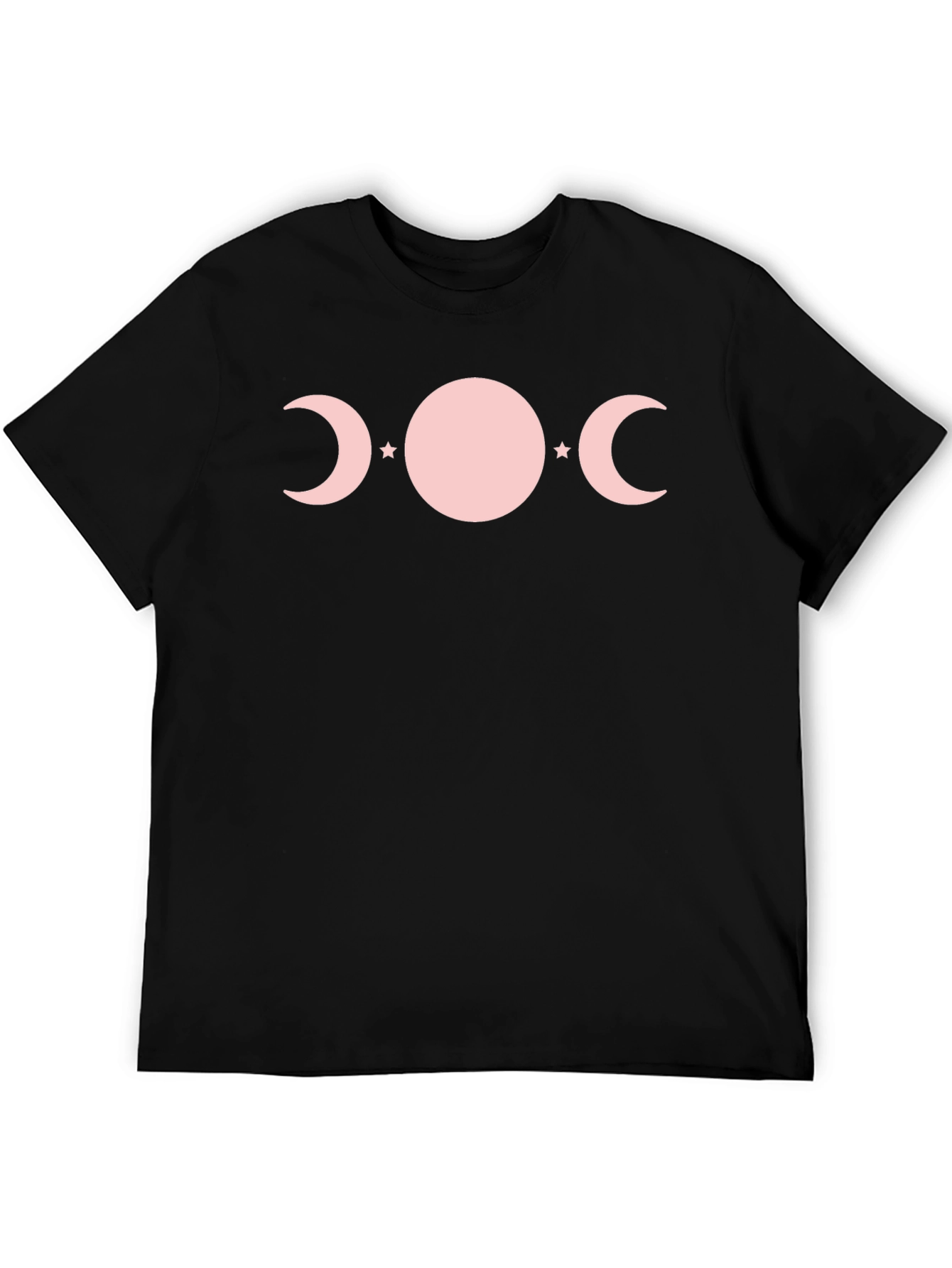 Triple Moon Goddess T-Shirt - Pink Phases on Black