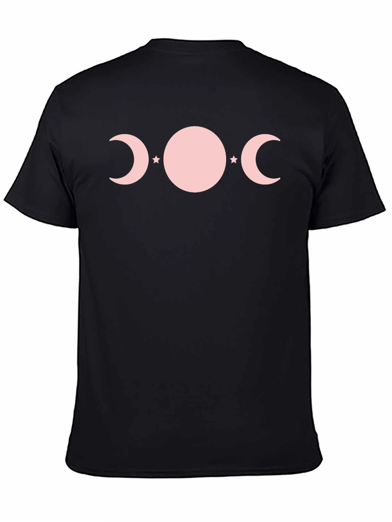 Triple Moon Goddess T-Shirt - Pink Phases on Black