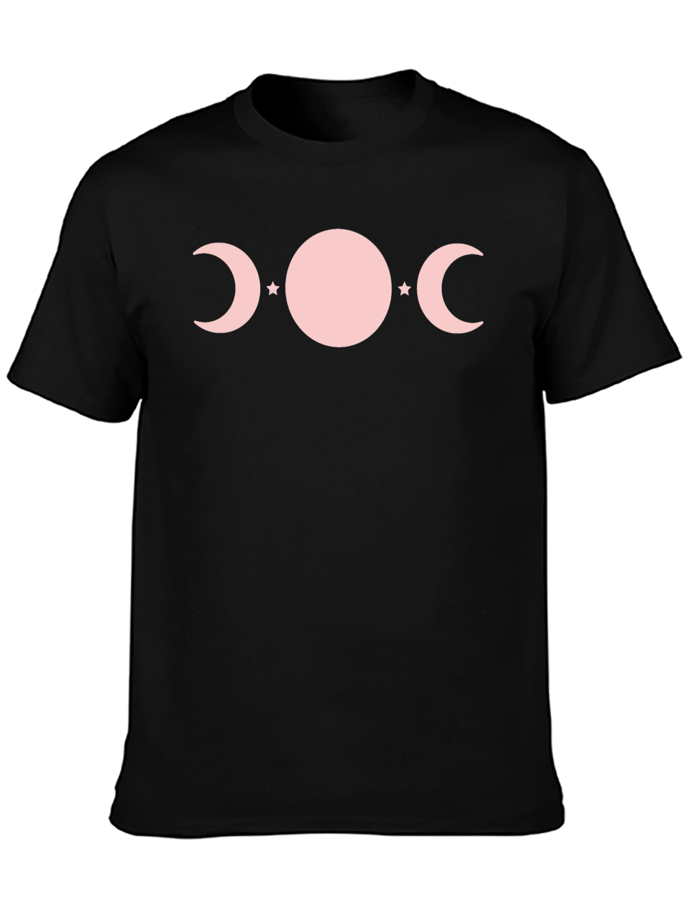 Triple Moon Goddess T-Shirt - Pink Phases on Black