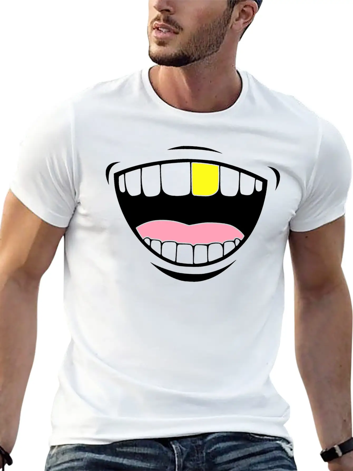 Gold Toothed Unisex Casual T-Shirt – Clean Design For Daily Comfort