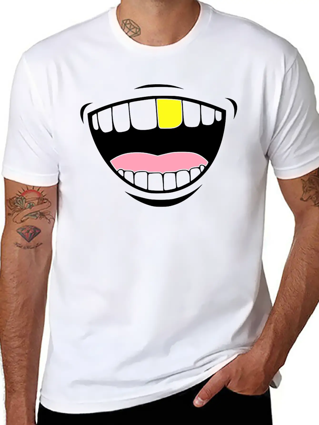 Gold Toothed Unisex Casual T-Shirt – Clean Design For Daily Comfort