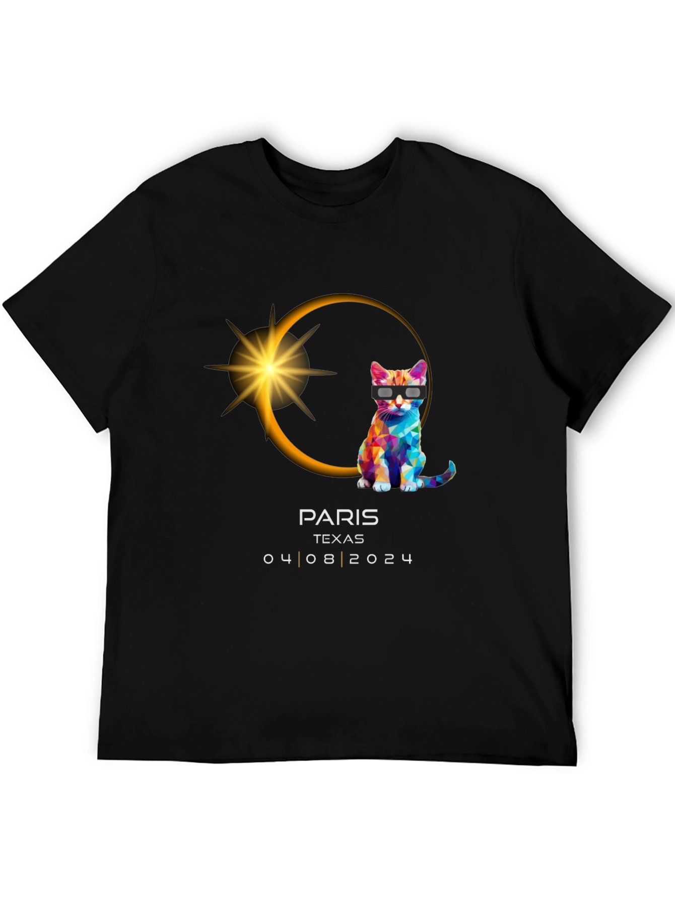 Paris TX Eclipse 2024 Cat T-Shirt