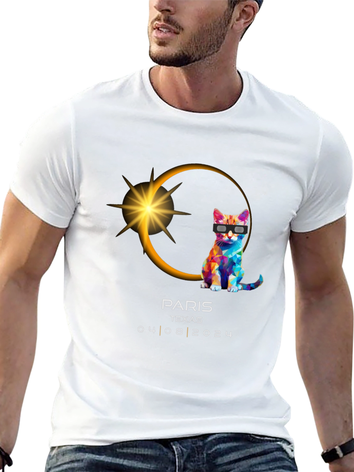 Paris TX Eclipse 2024 Cat T-Shirt