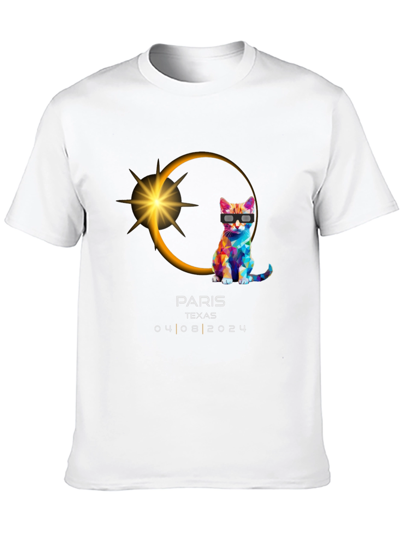 Paris TX Eclipse 2024 Cat T-Shirt