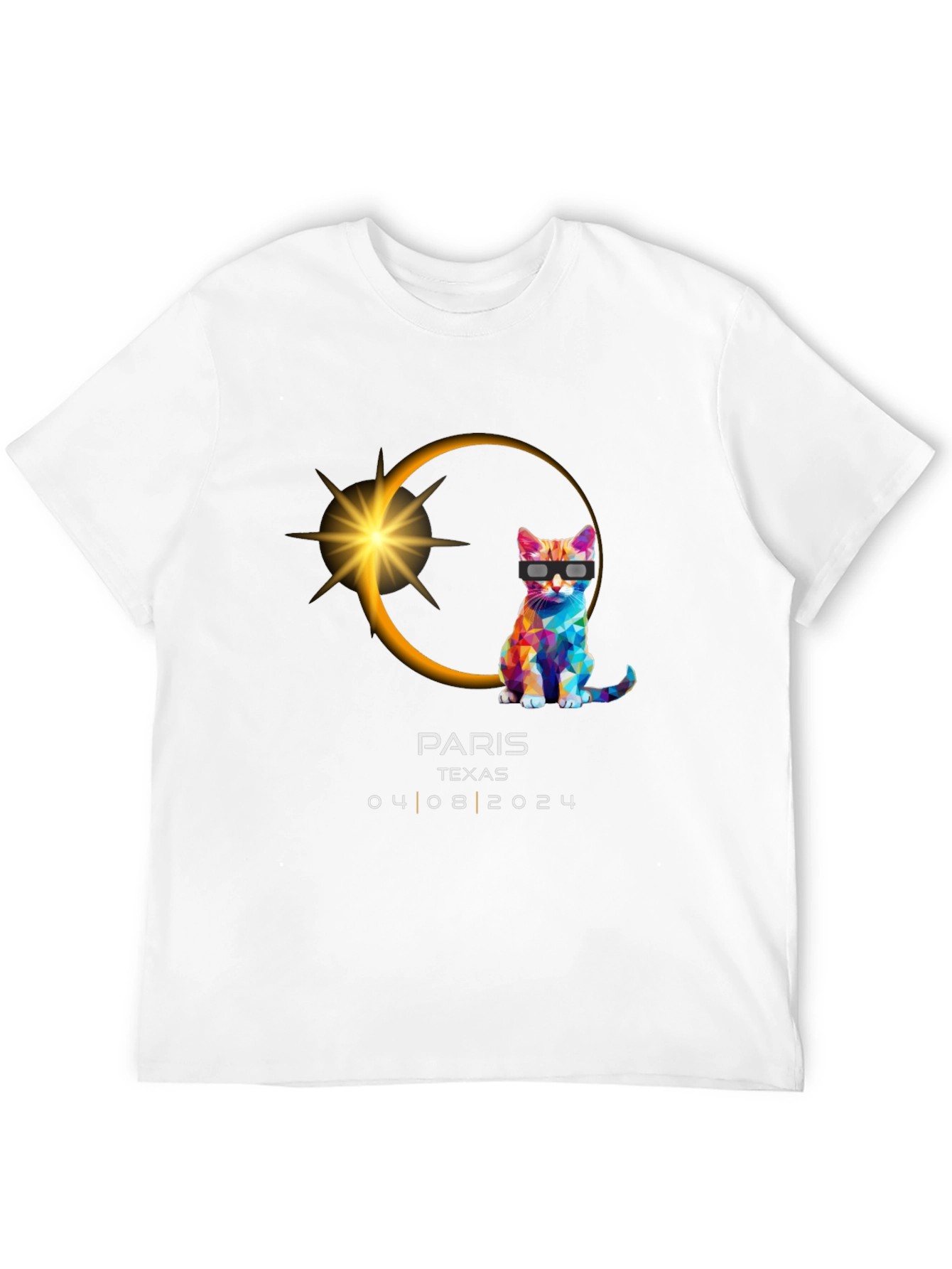 Paris TX Eclipse 2024 Cat T-Shirt