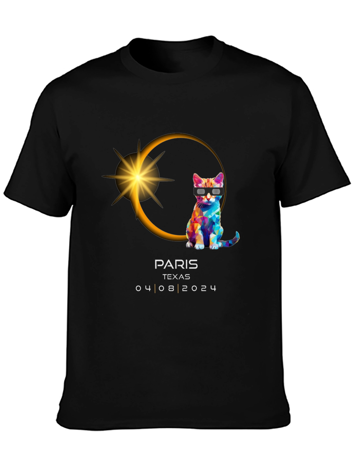 Paris TX Eclipse 2024 Cat T-Shirt