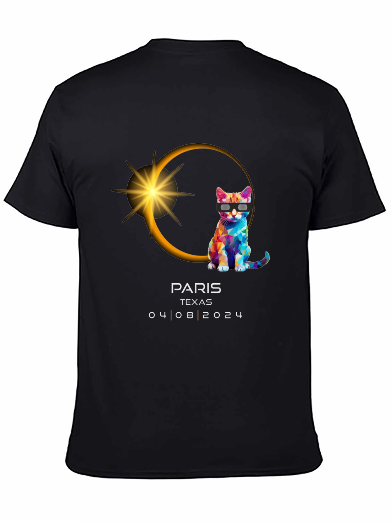 Paris TX Eclipse 2024 Cat T-Shirt