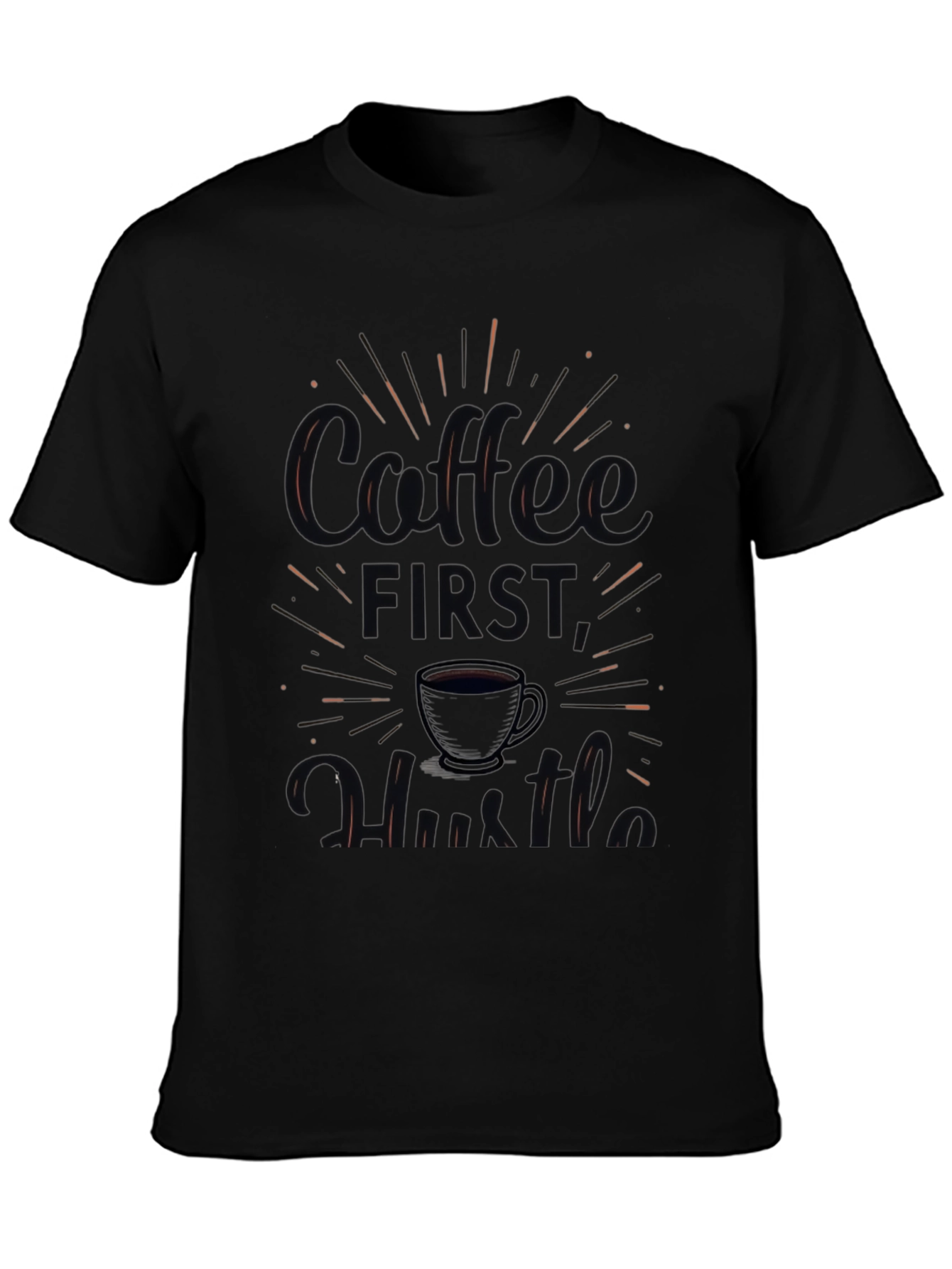 Coffee First Hustle Graphic Tee - Mens Black T-Shirt