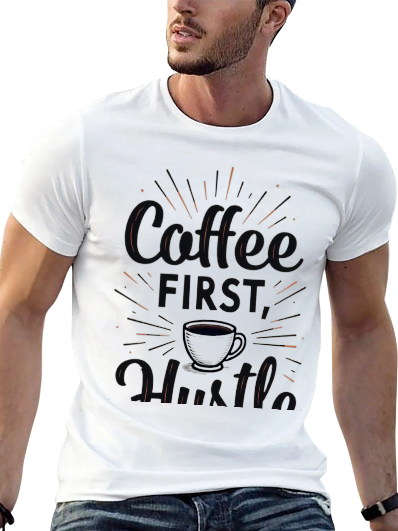 Coffee First Hustle Graphic Tee - Mens Black T-Shirt
