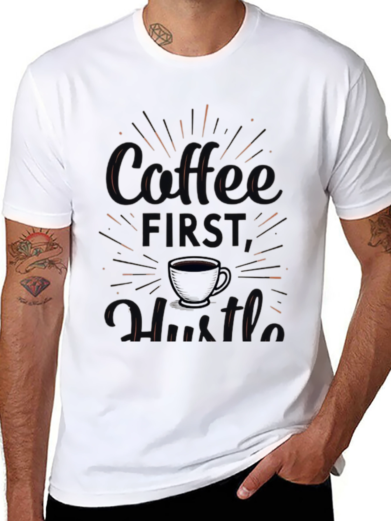 Coffee First Hustle Graphic Tee - Mens Black T-Shirt