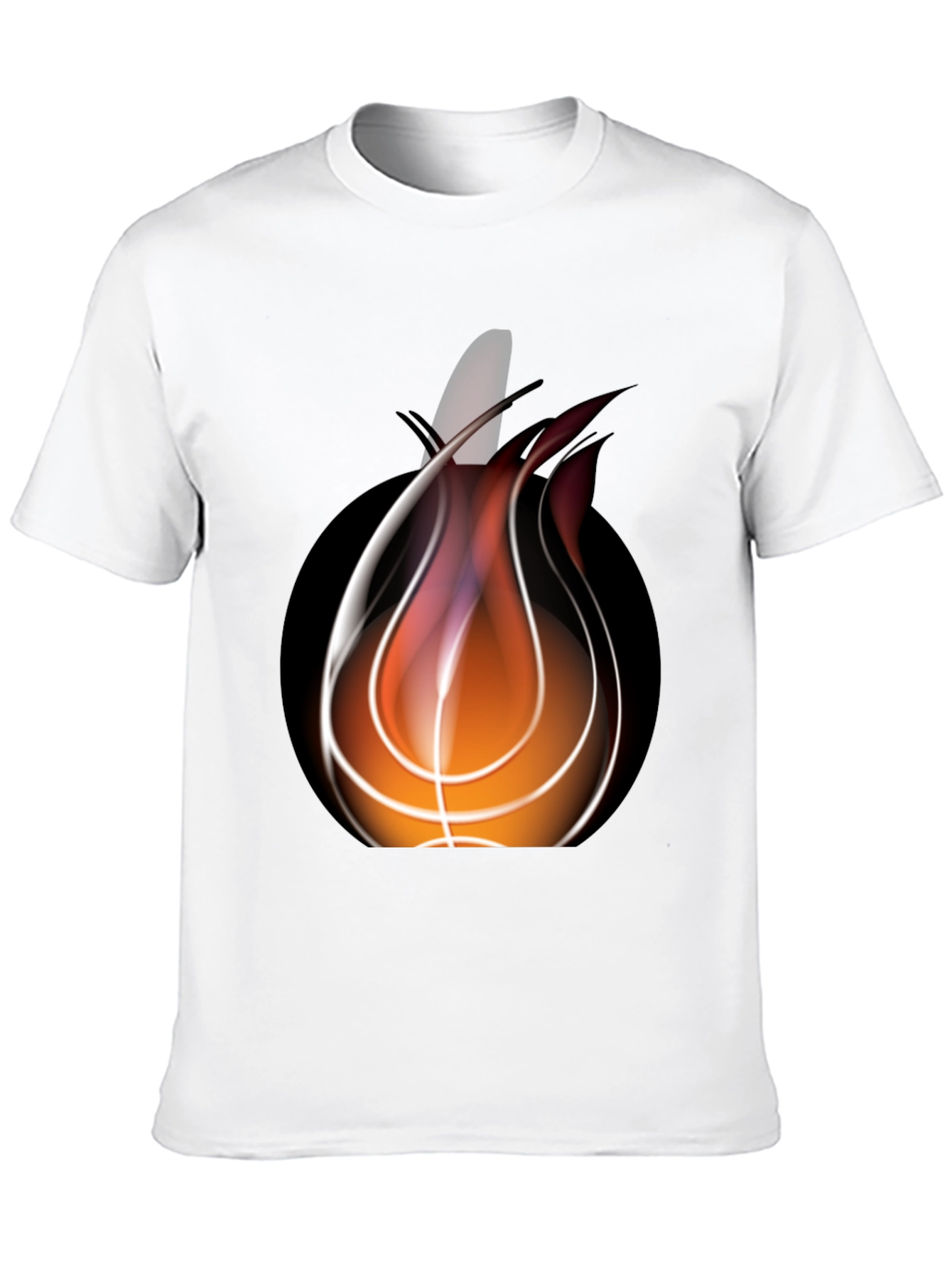 Flaming Basketball Graphic Black Tee
