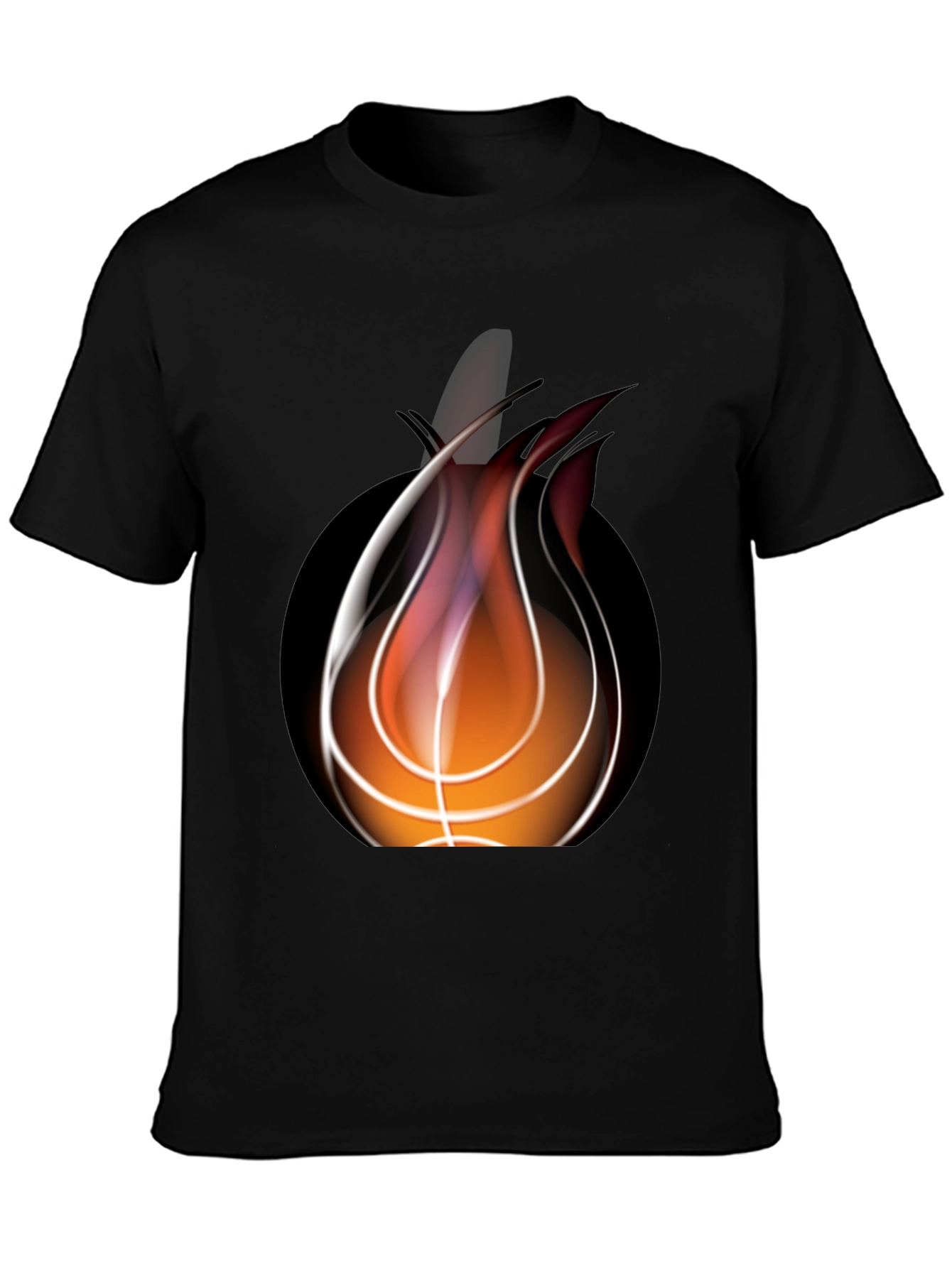 Flaming Basketball Graphic Black Tee