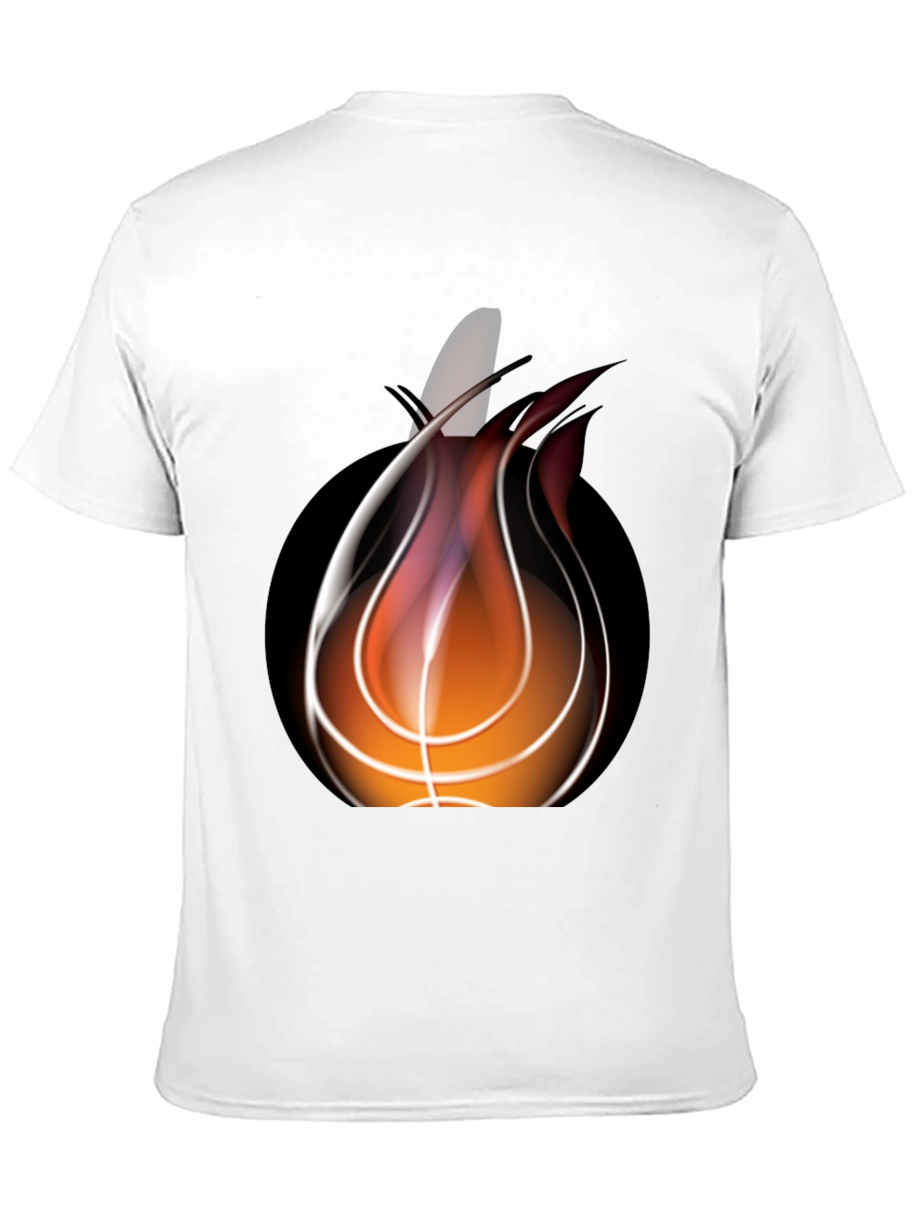 Flaming Basketball Graphic Black Tee