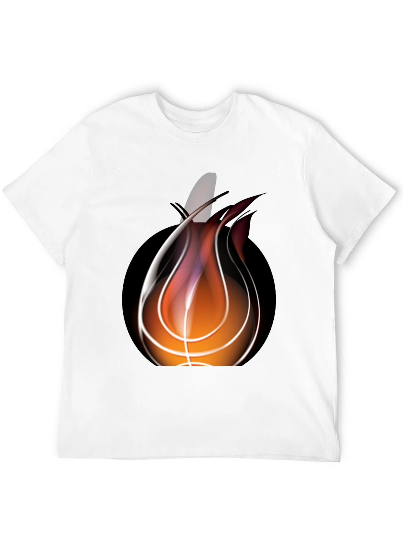 Flaming Basketball Graphic Black Tee