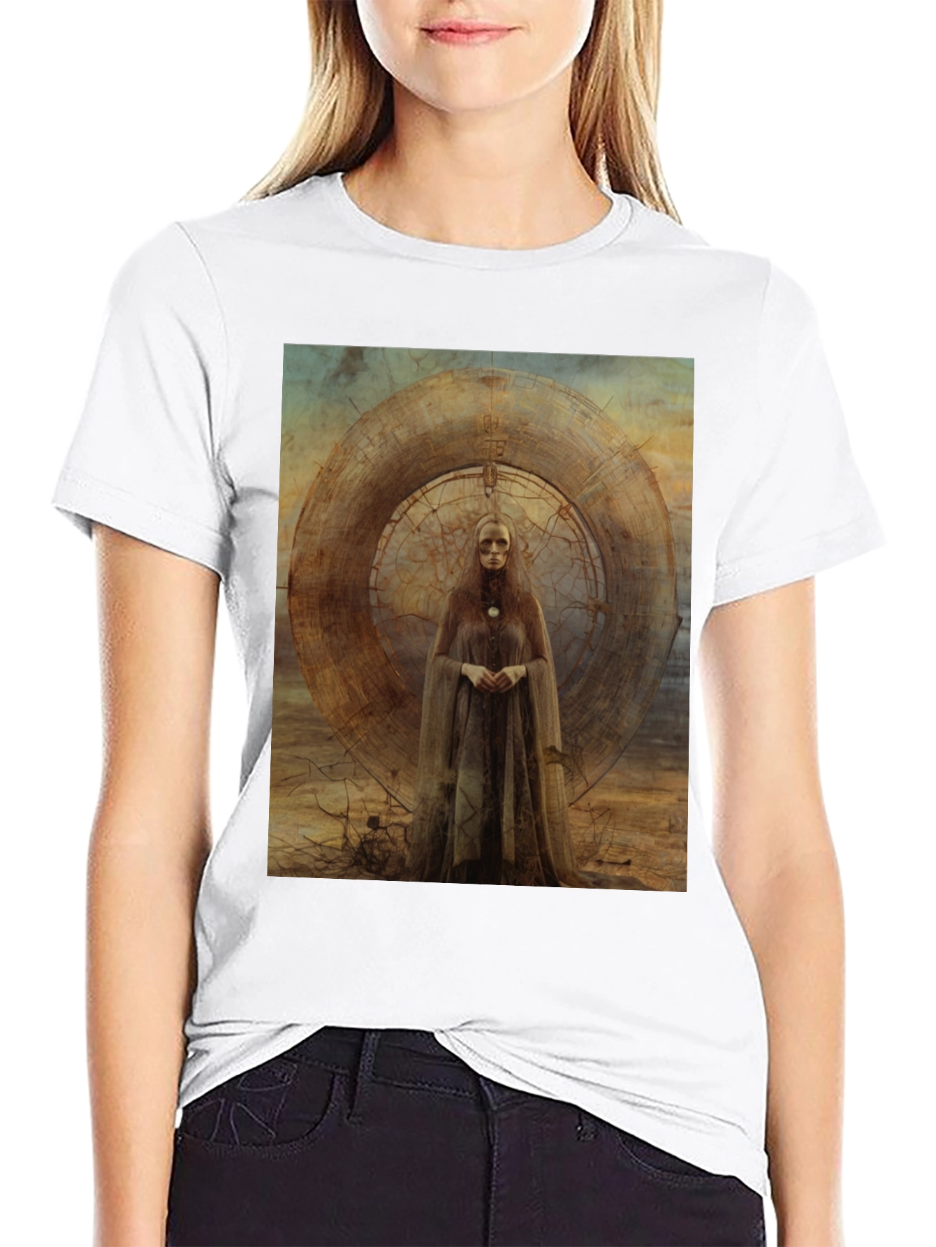 Abstract Art Graphic Tee - Black