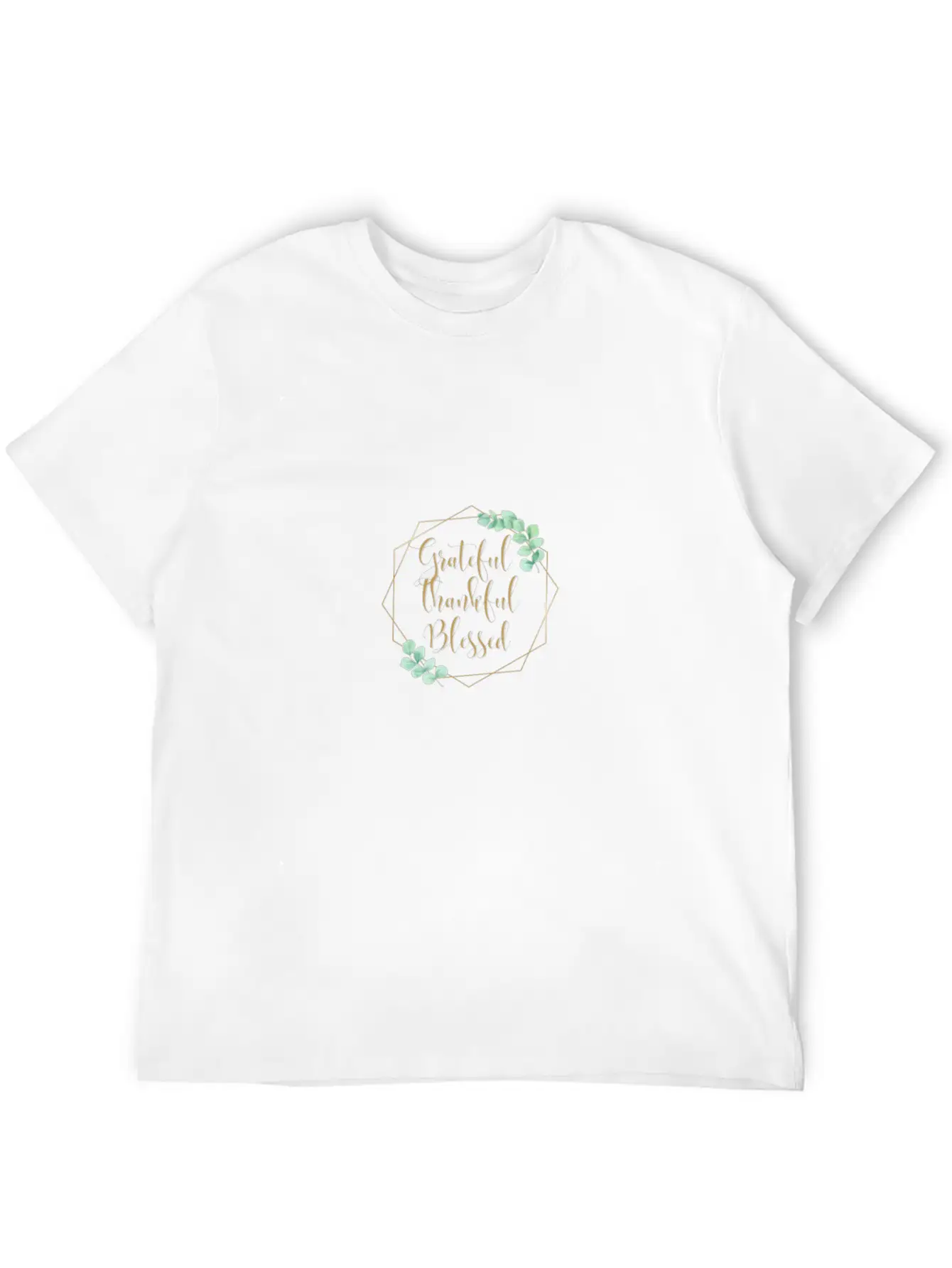 Grateful Thankful Blessed Thanksgiving Leaf Print Unisex Casual T-Shirt – Clean Design For Daily Comfort