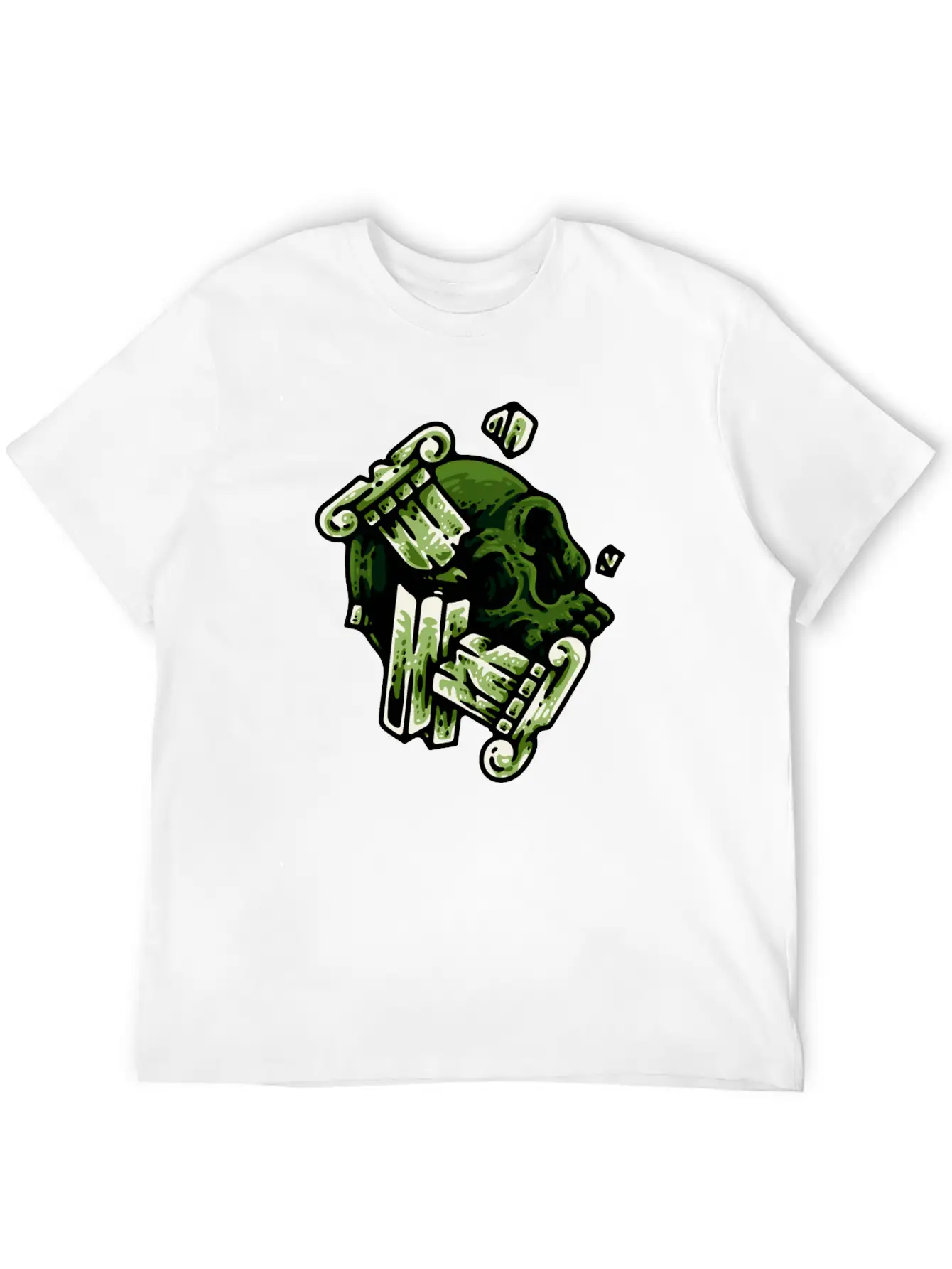 Green Skull Unisex Casual T-Shirt – Clean Design For Daily Comfort