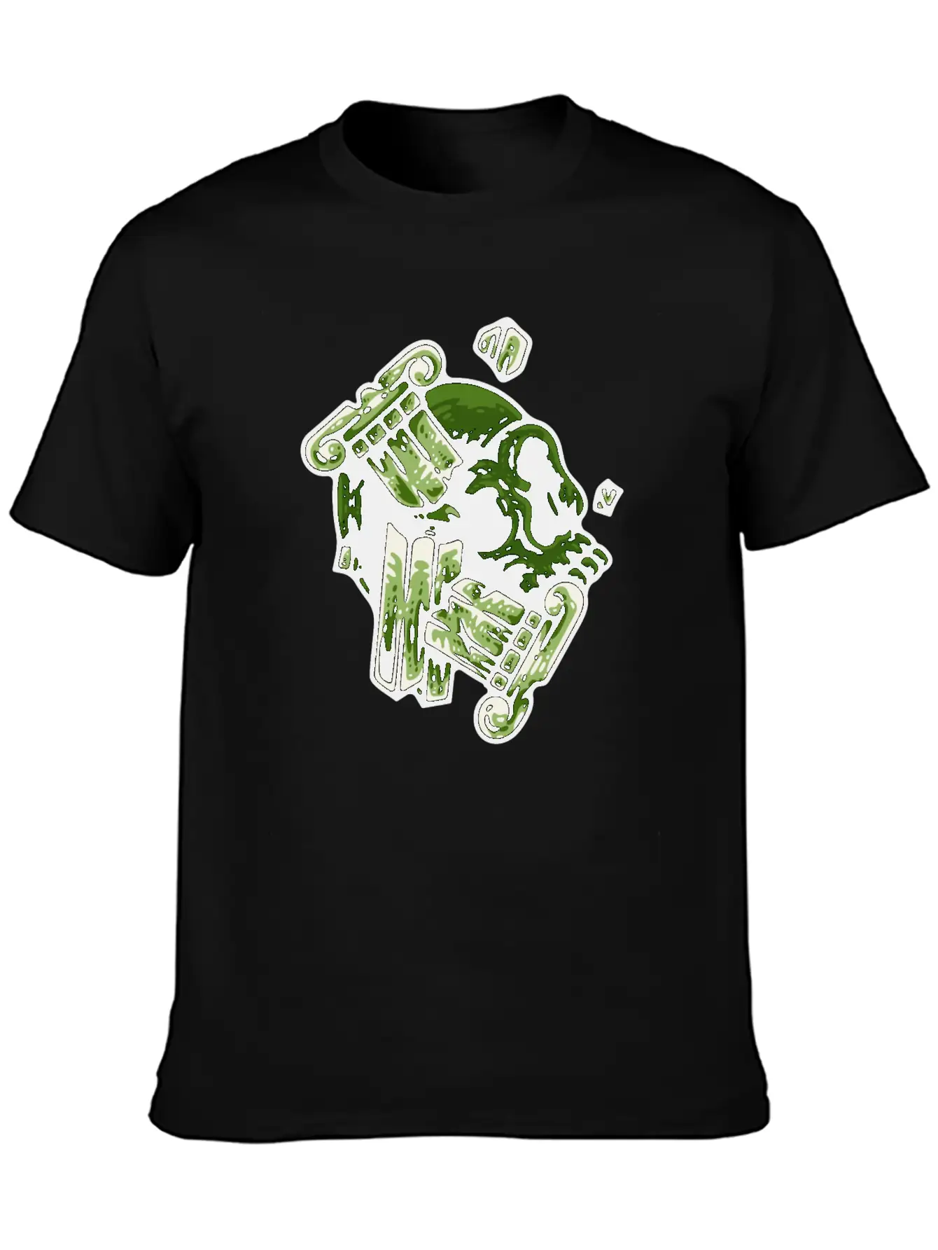 Green Skull Unisex Casual T-Shirt – Clean Design For Daily Comfort