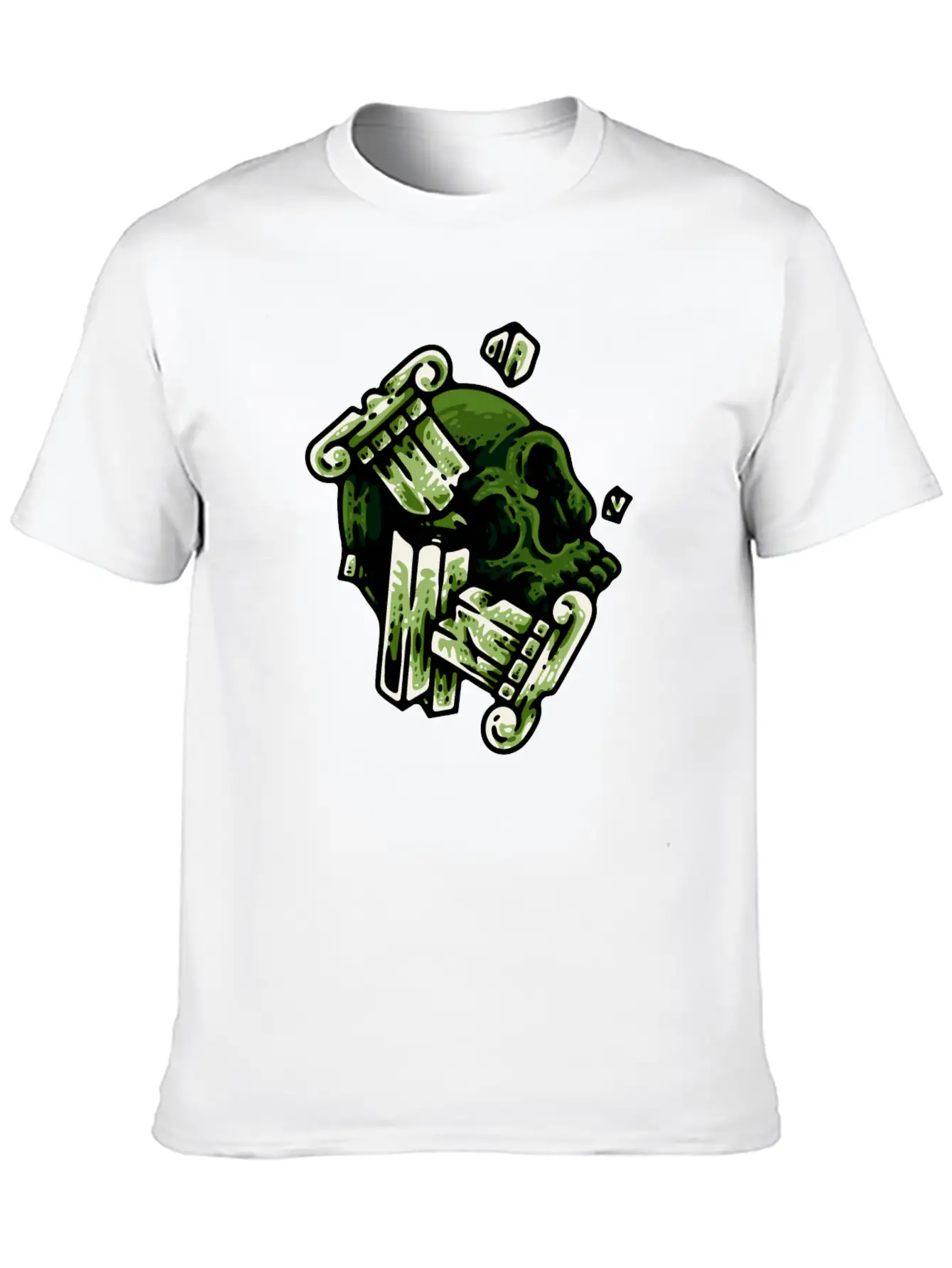 Green Skull Unisex Casual T-Shirt – Clean Design For Daily Comfort