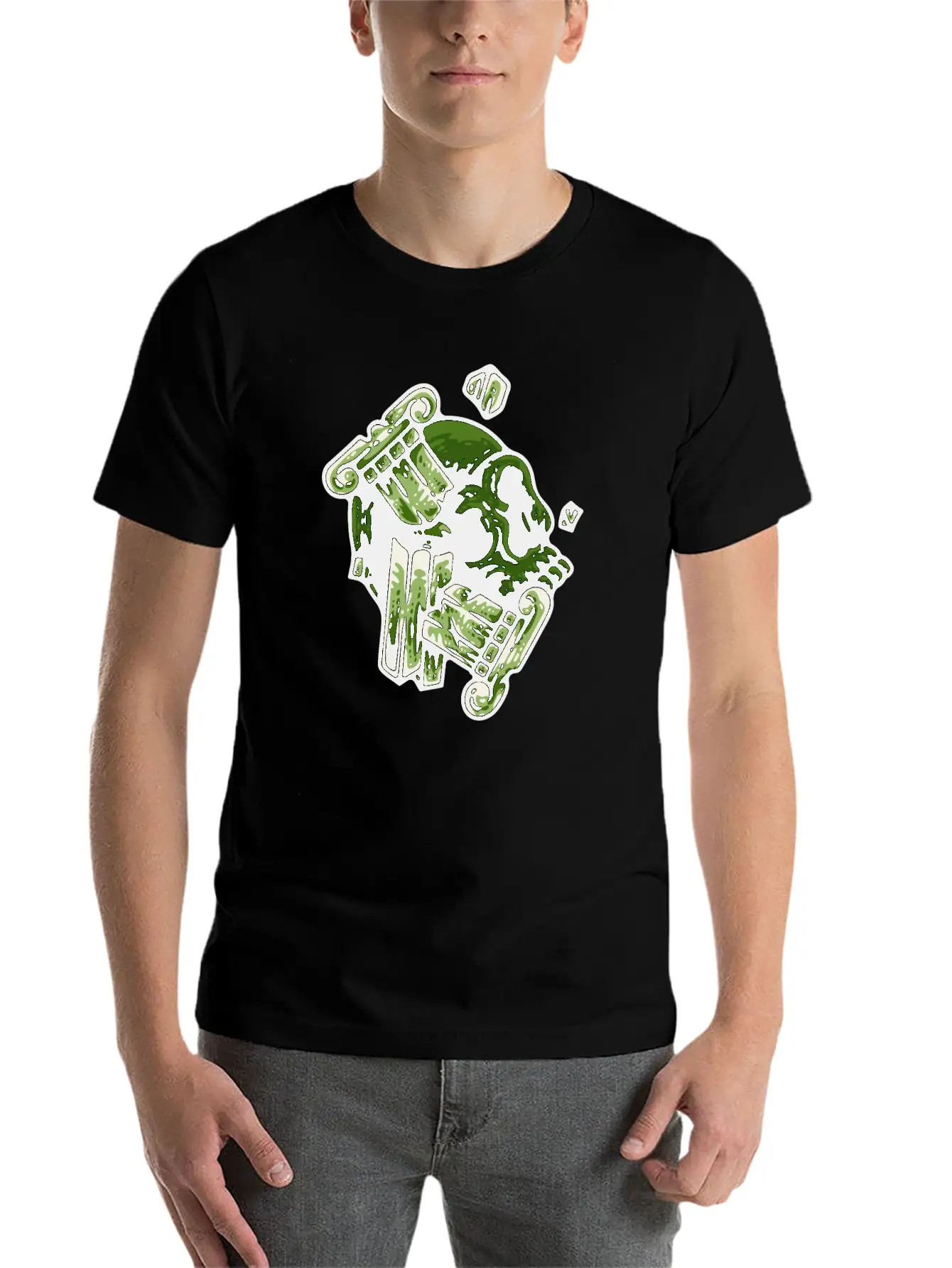 Green Skull Unisex Casual T-Shirt – Clean Design For Daily Comfort