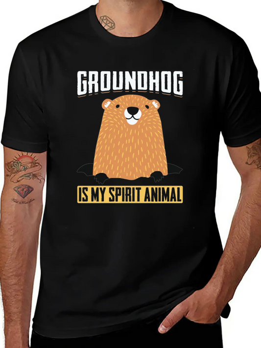 Groundhog Is My Spirit Animal Forecasting Unisex Casual T-Shirt – Clean Design For Daily Comfort