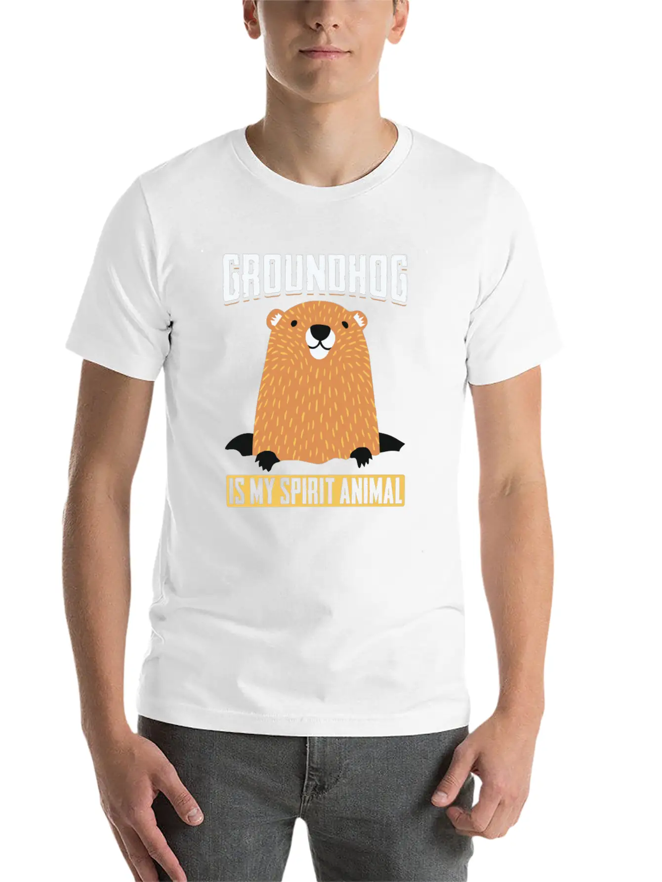 Groundhog Is My Spirit Animal Forecasting Unisex Casual T-Shirt – Clean Design For Daily Comfort