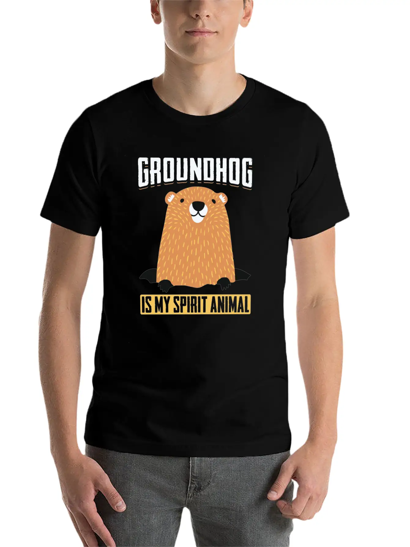 Groundhog Is My Spirit Animal Forecasting Unisex Casual T-Shirt – Clean Design For Daily Comfort