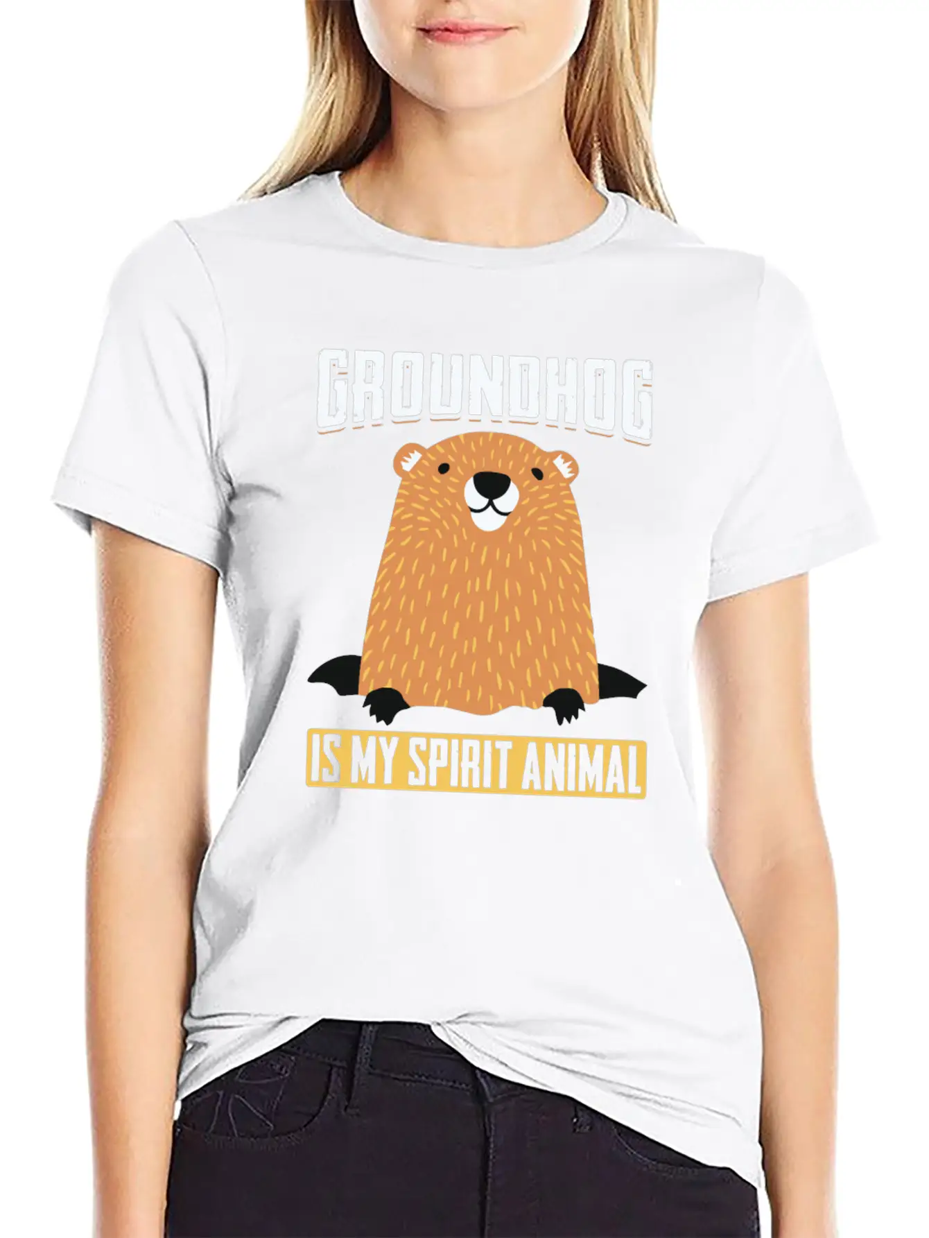 Groundhog Is My Spirit Animal Forecasting Unisex Casual T-Shirt – Clean Design For Daily Comfort