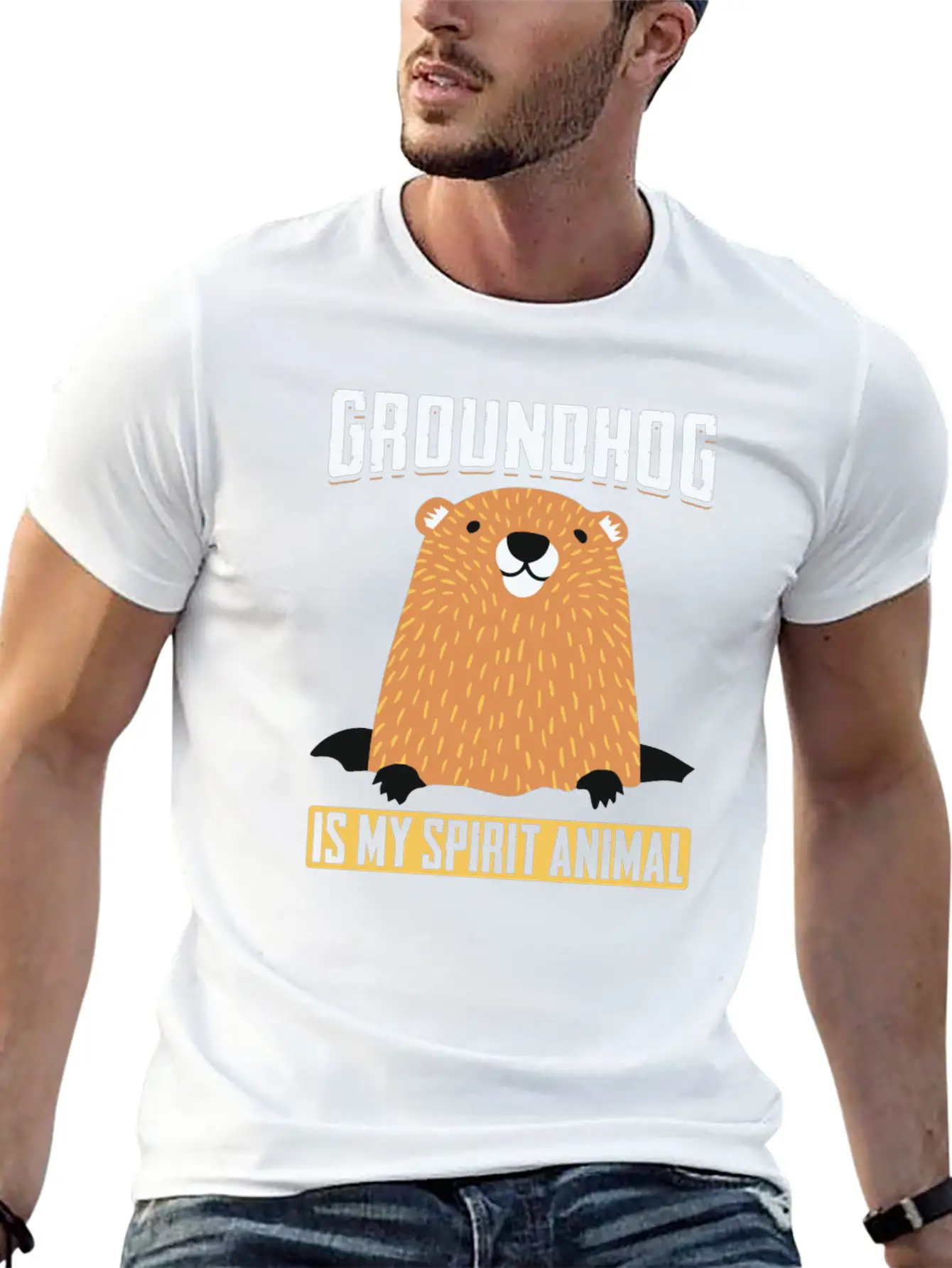 Groundhog Is My Spirit Animal Forecasting Unisex Casual T-Shirt – Clean Design For Daily Comfort