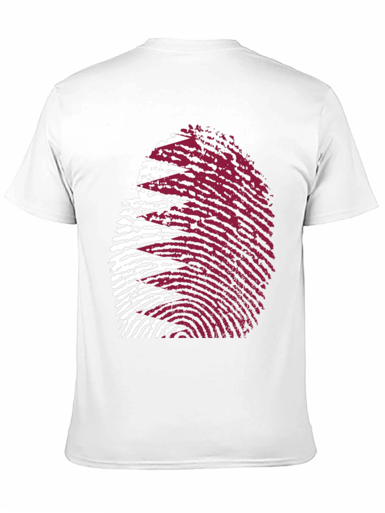 Qatar Flag Fingerprint T-Shirt - Black
