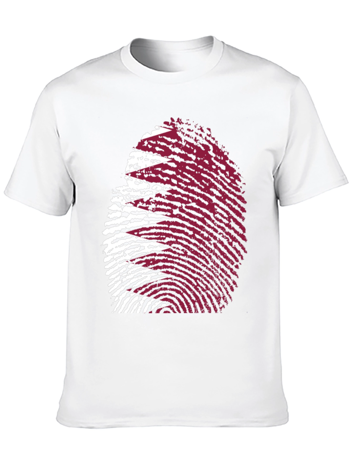 Qatar Flag Fingerprint T-Shirt - Black