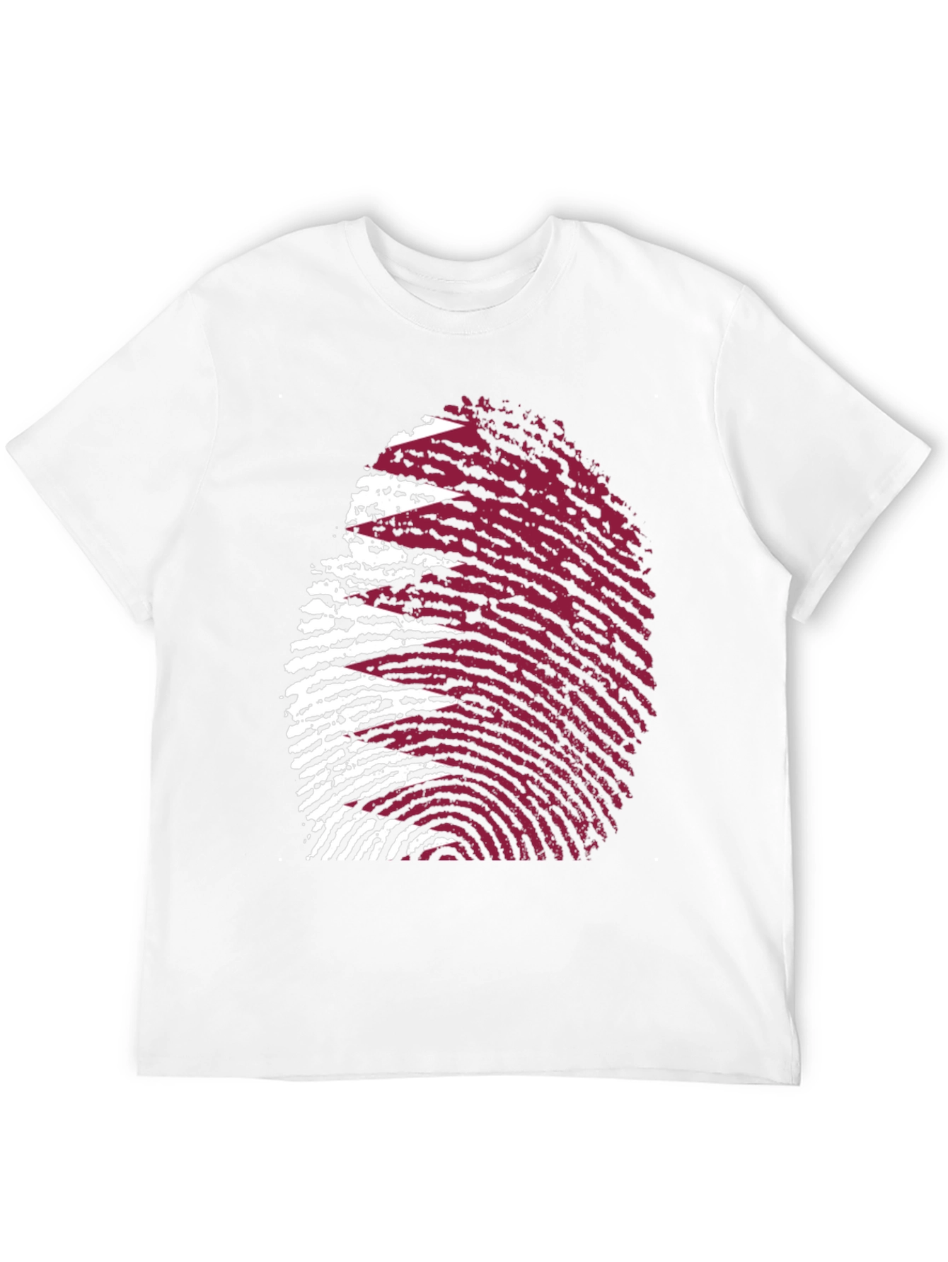 Qatar Flag Fingerprint T-Shirt - Black