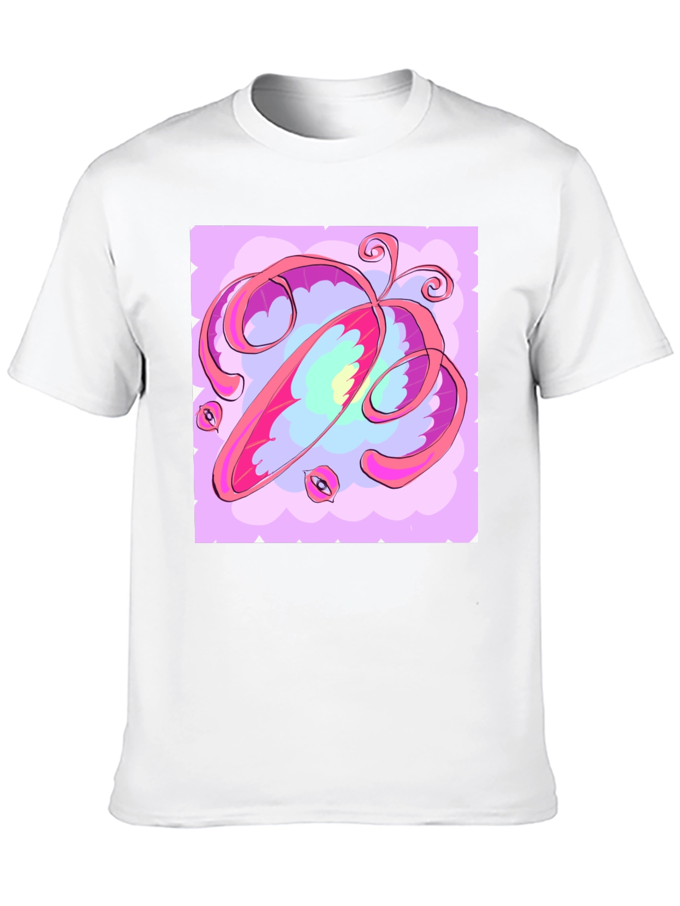 Abstract Art Graphic Tee - Soft Black Cotton Shirt