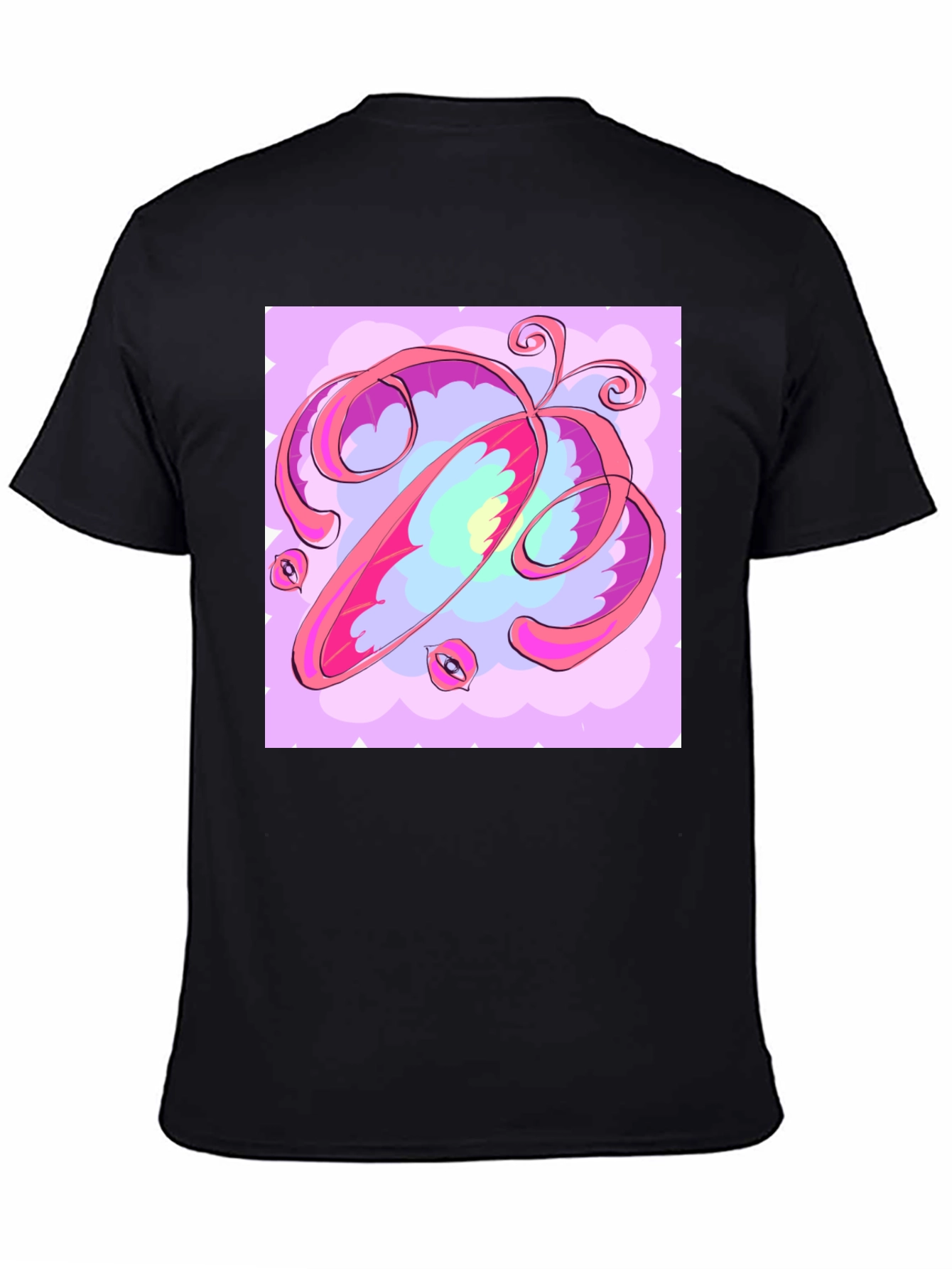 Abstract Art Graphic Tee - Soft Black Cotton Shirt