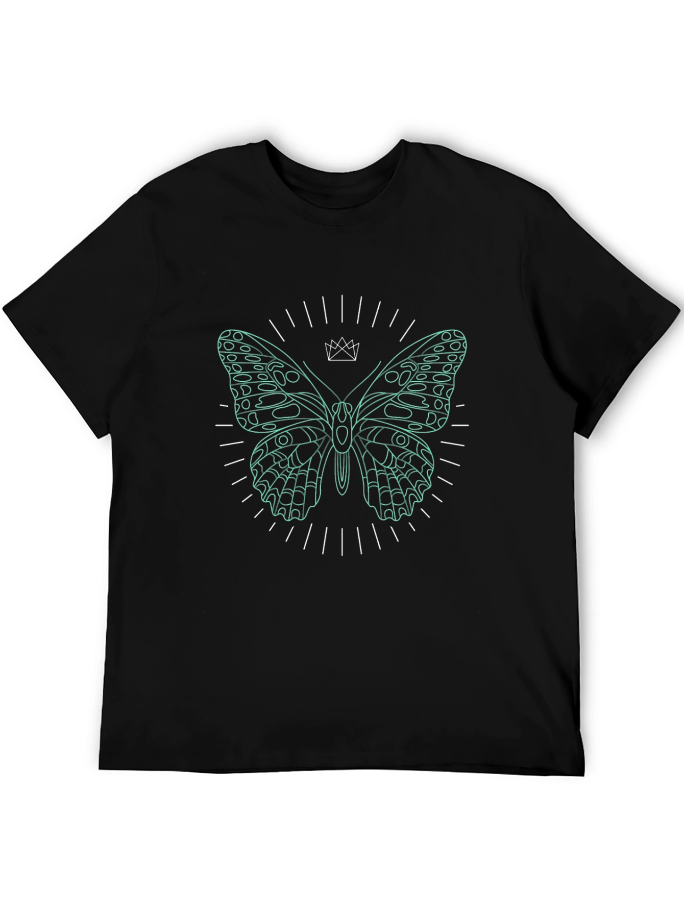 Butterfly Crown Graphic Tee - Modern Black T-Shirt