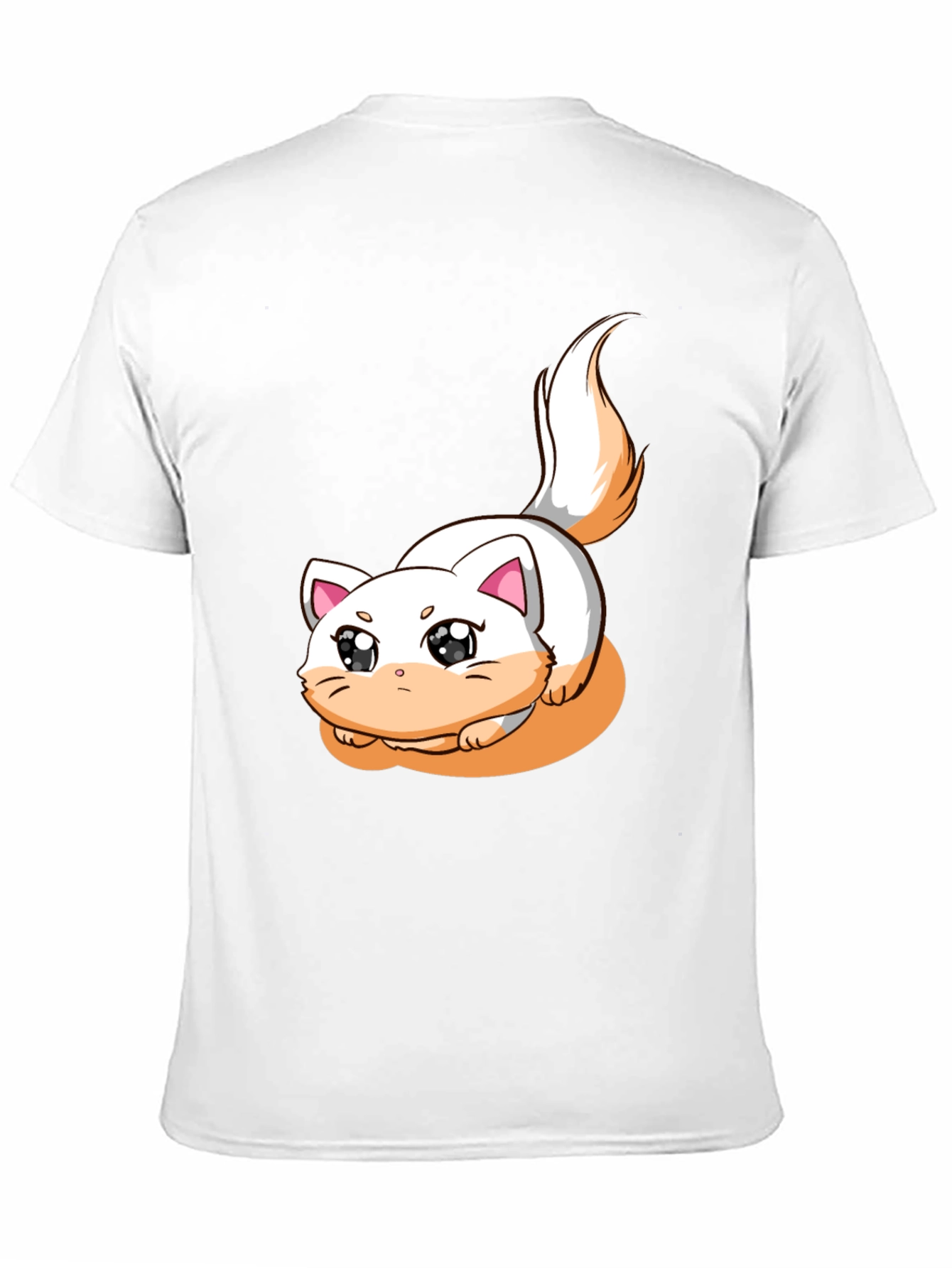 Cute Cartoon Cat Graphic T-Shirt - Black