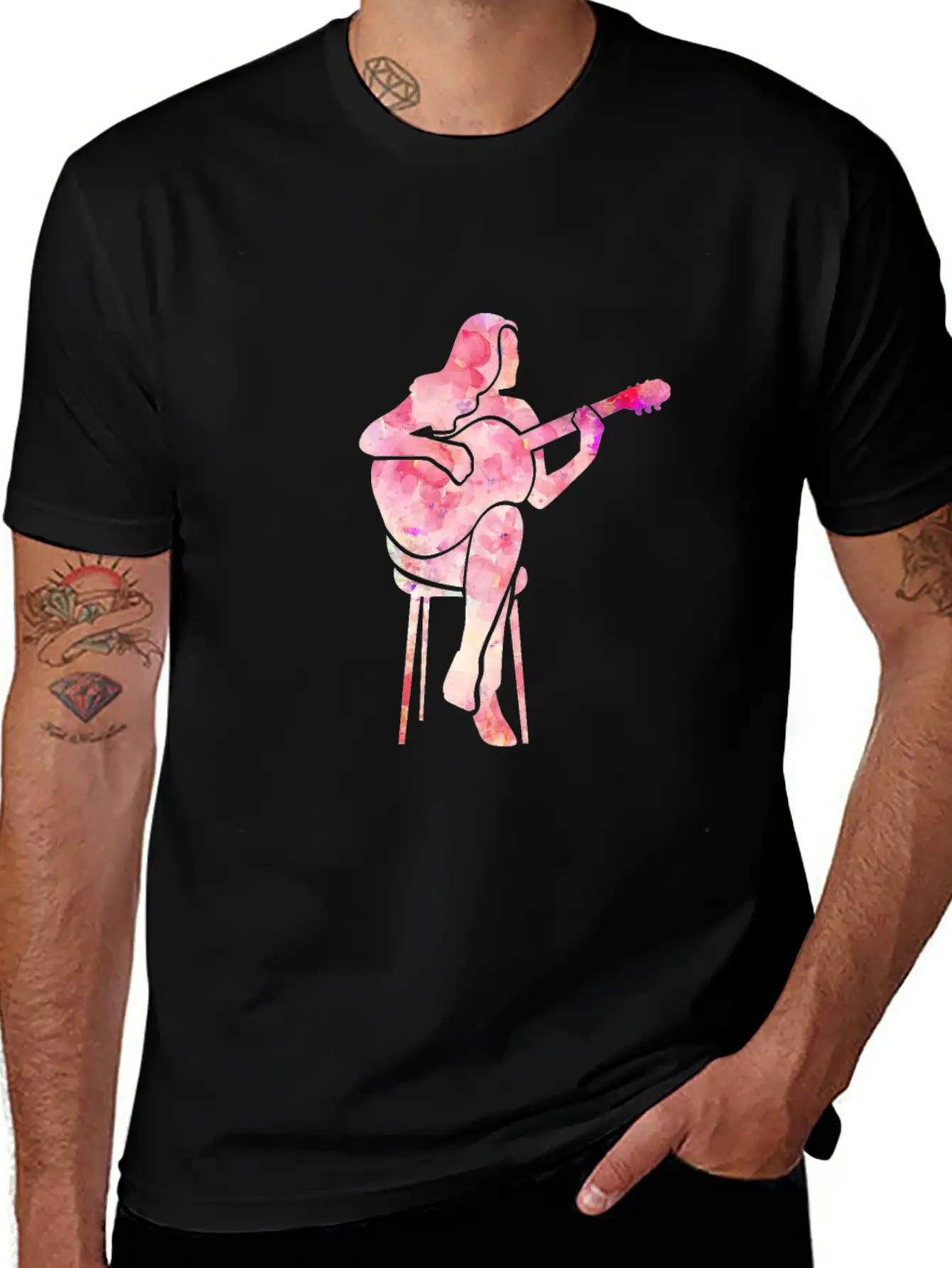 Guitarist Guitar Player Acoustic Guitar Women Gift Unisex Casual T-Shirt – Clean Design For Daily Comfort